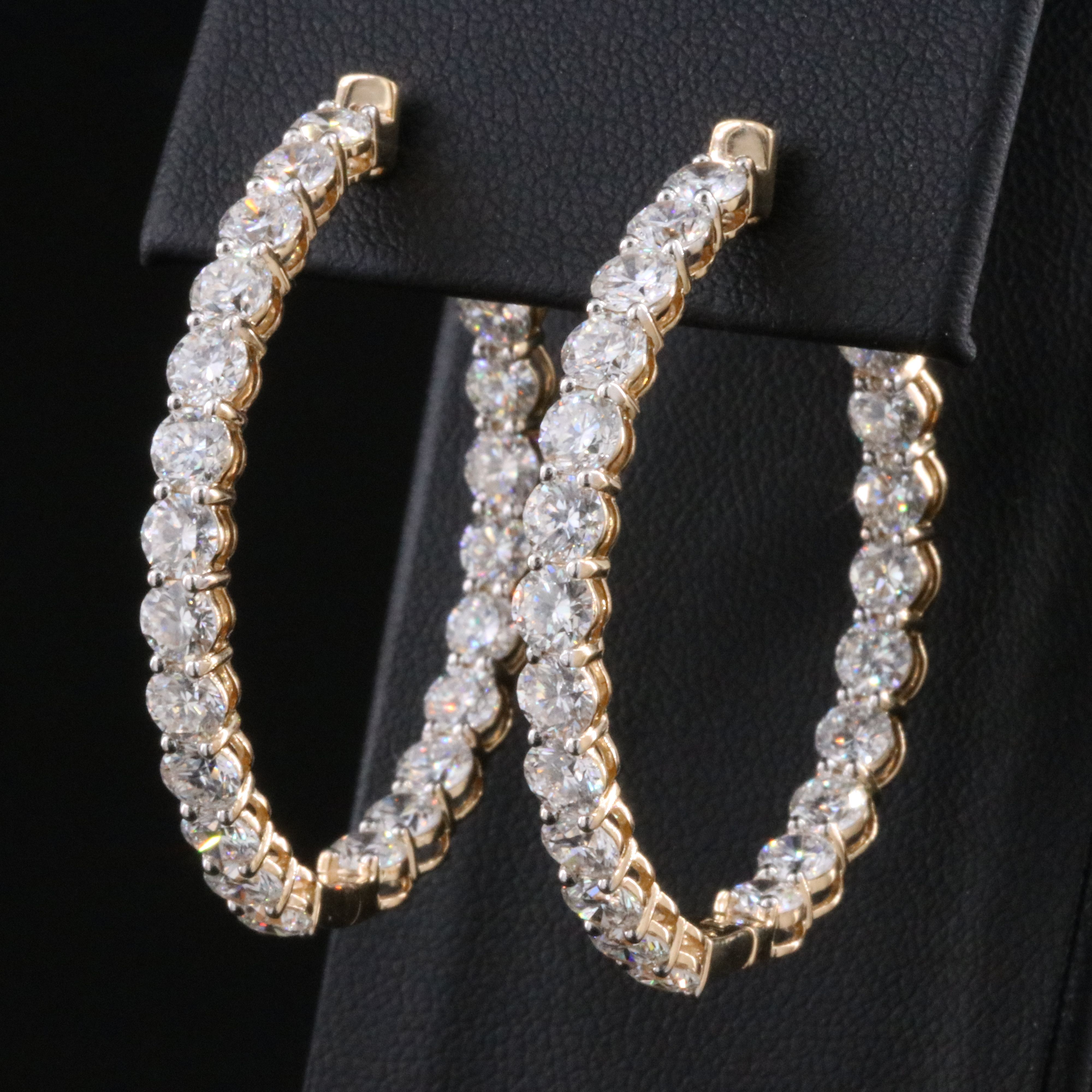 14K 11.88 CTW Lab Grown Diamond Inside-Out Hoop Earrings
