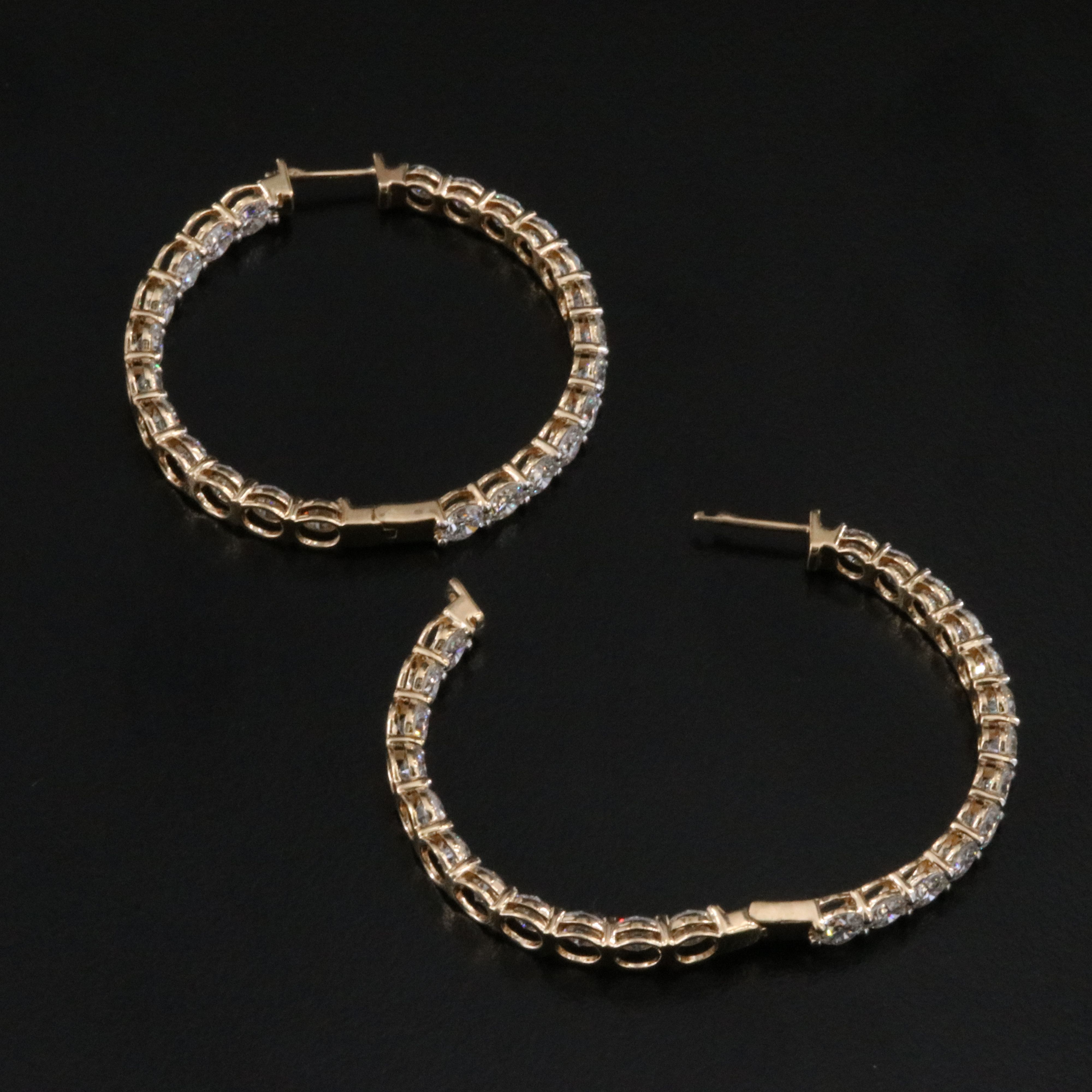 14K 11.88 CTW Lab Grown Diamond Inside-Out Hoop Earrings
