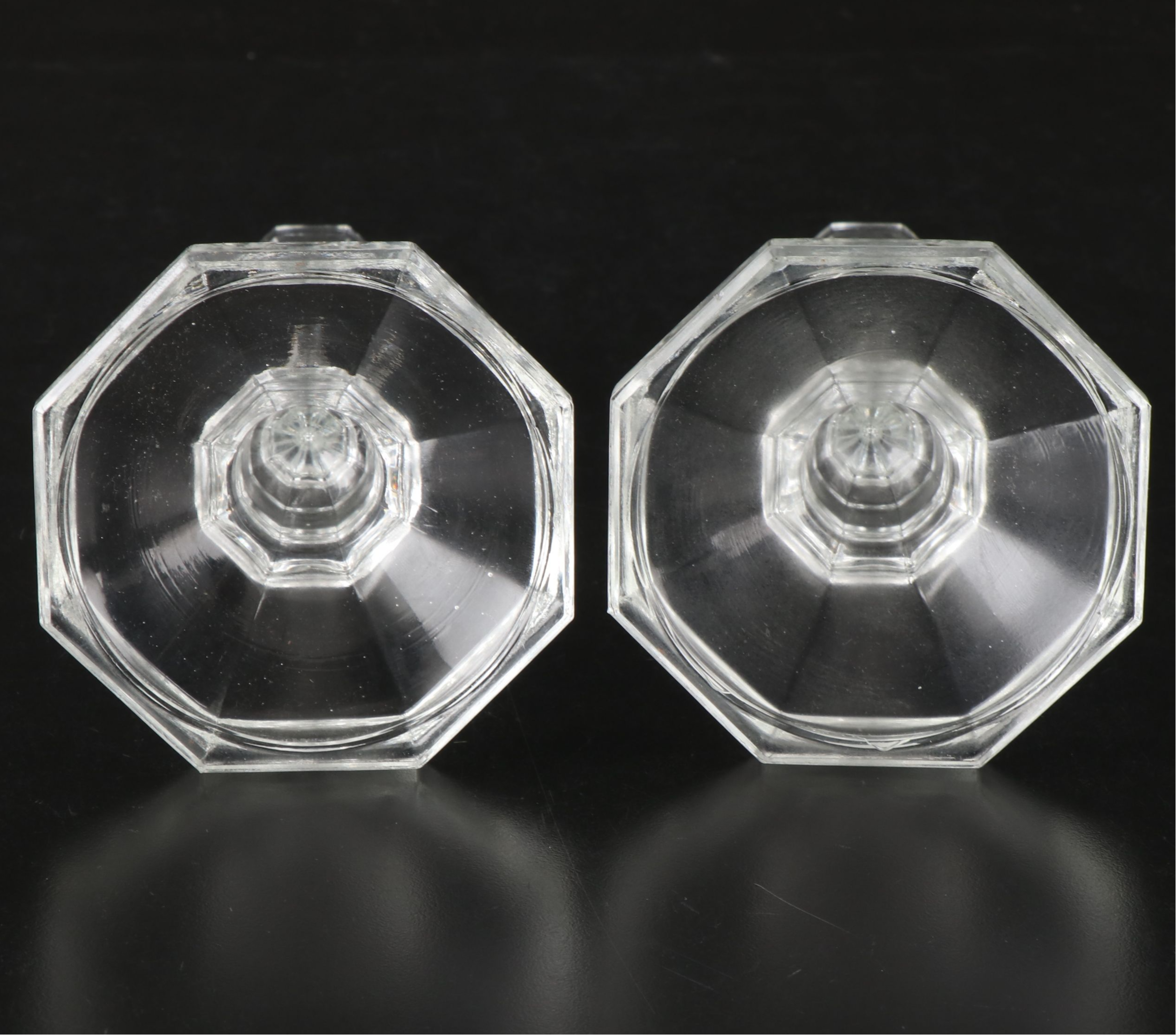 Tulip Cup Candlestick Pair with More Pressed Glassware