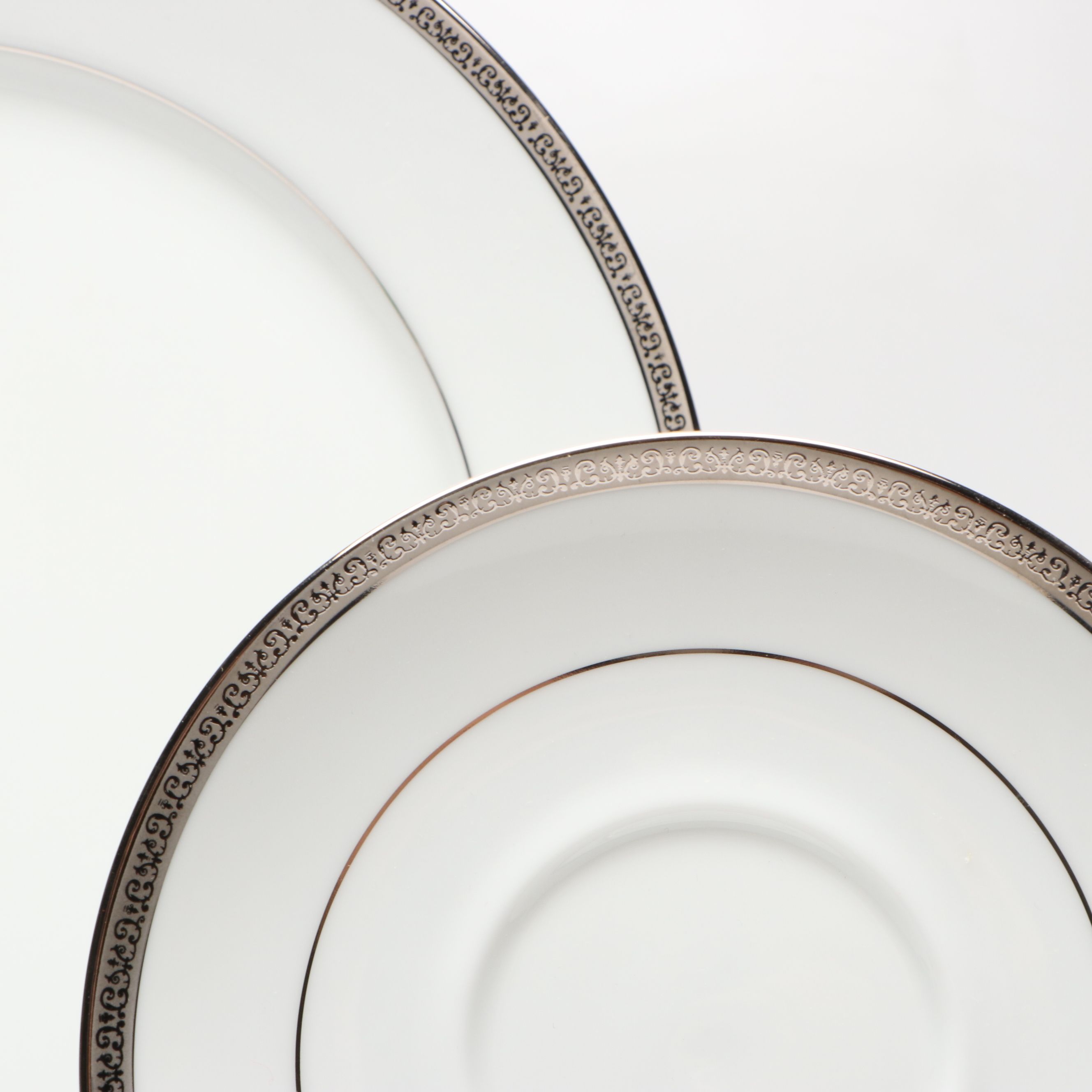 Charter Club Home "Grand Buffet Platinum" Plates and Saucer, 2006–2016
