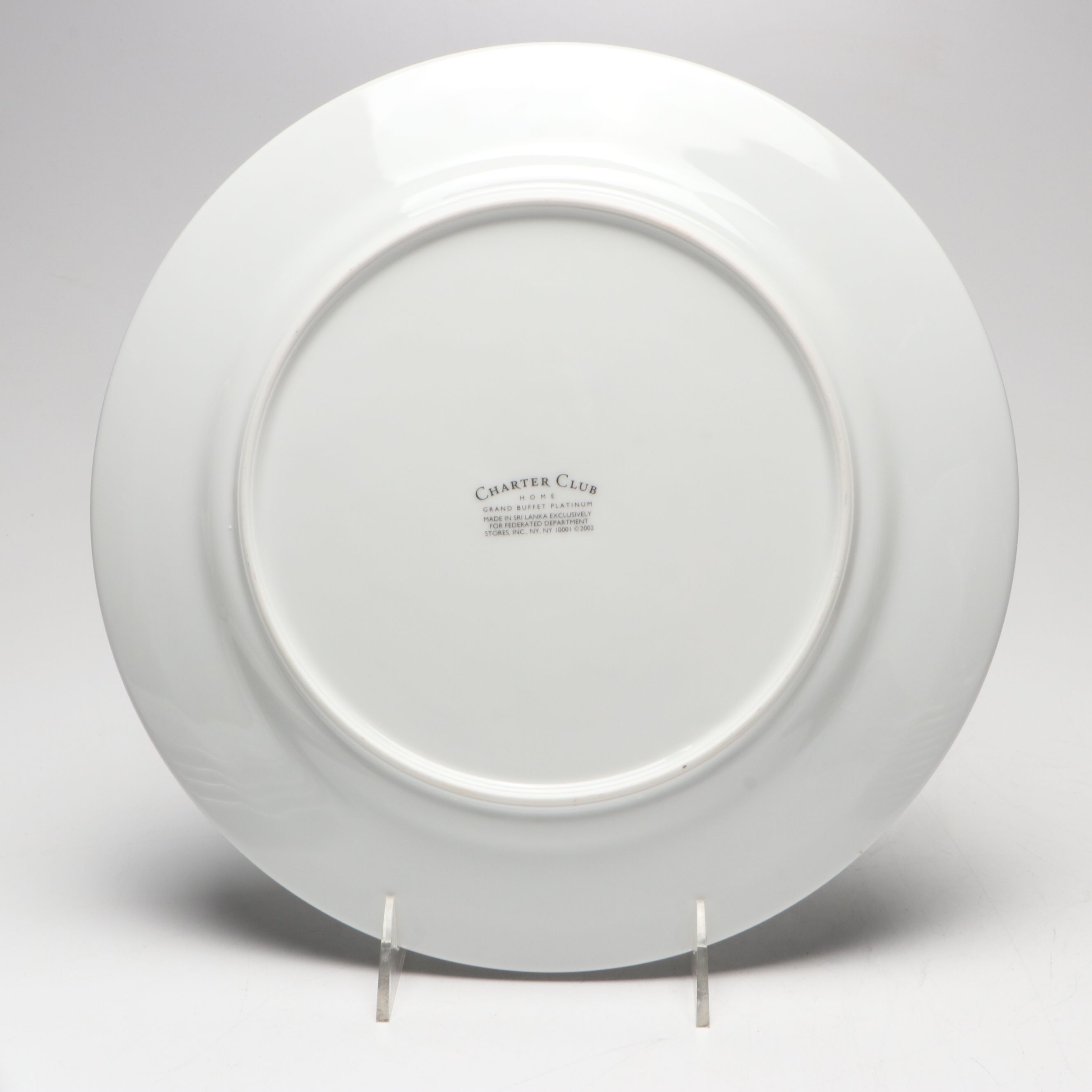 Charter Club Home "Grand Buffet Platinum" Plates and Saucer, 2006–2016