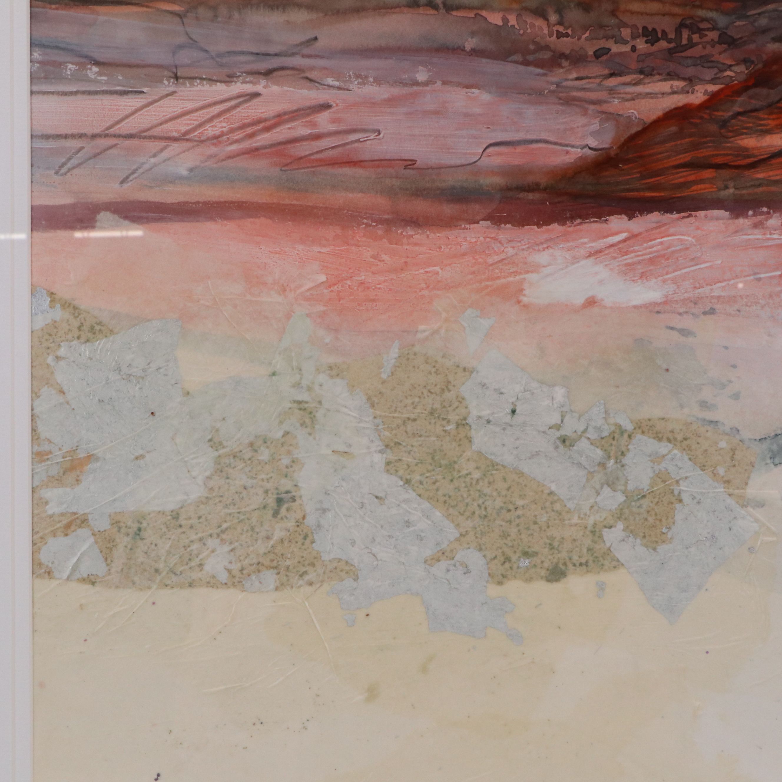 Harold E. Larsen Mixed Media Painting of Mesa Landscape, 20th C.