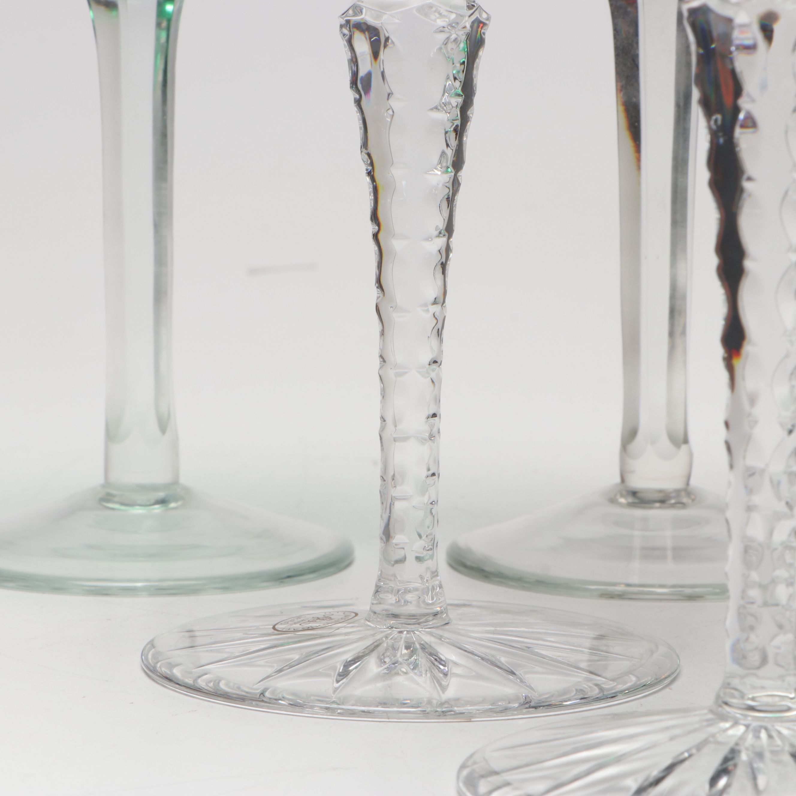 Ajka Bohemian Cut to Clear Crystal Wine Goblets