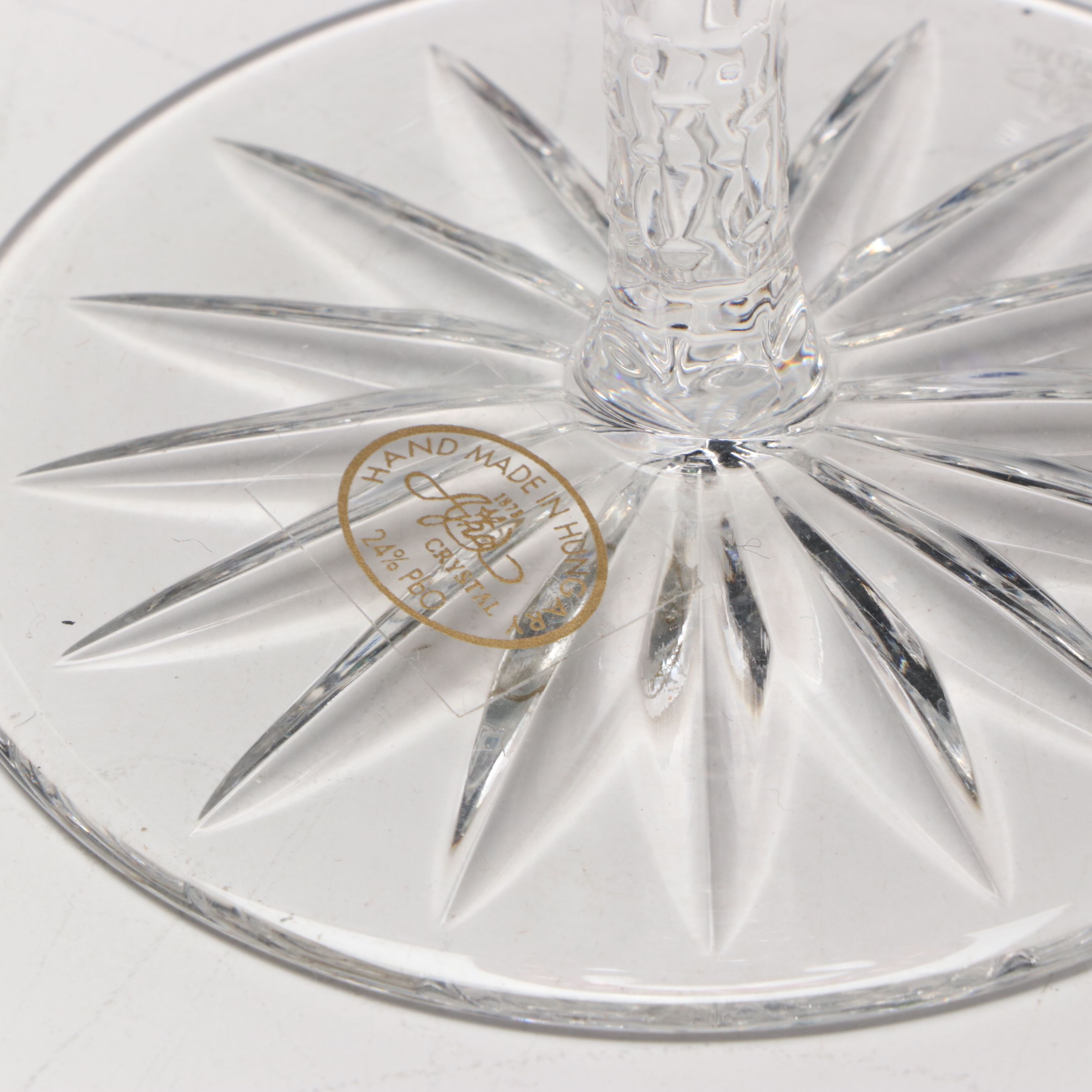 Ajka Bohemian Cut to Clear Crystal Wine Goblets