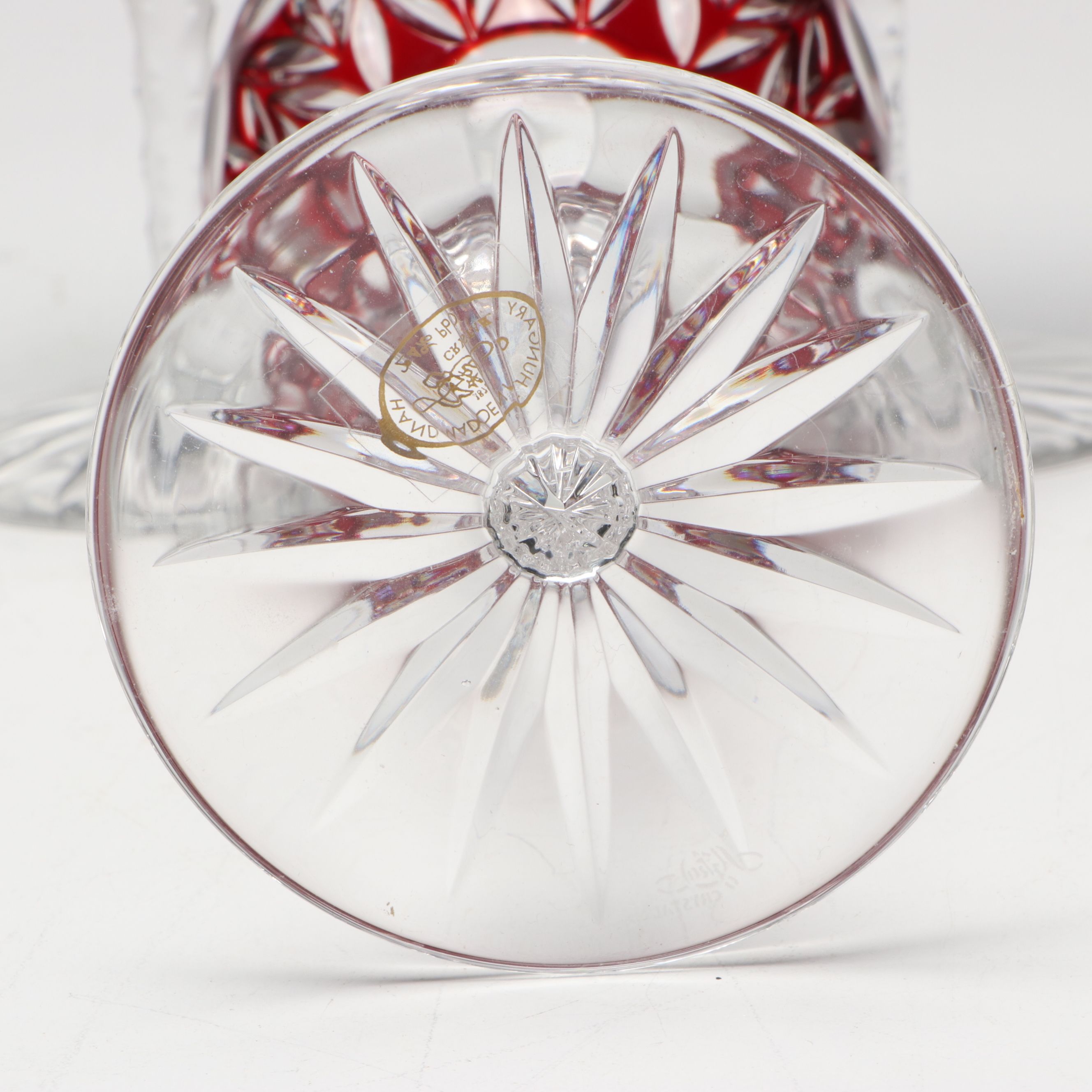 Ajka Bohemian Cut to Clear Crystal Wine Goblets