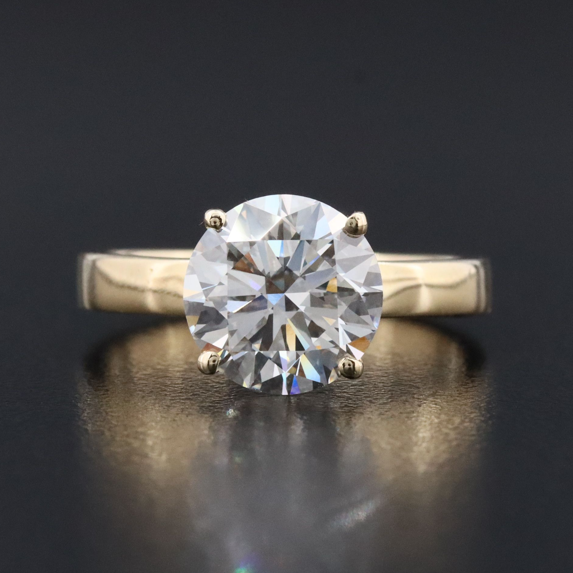 14K 3.04 CT Lab Grown Diamond Solitaire Ring with IGI Report