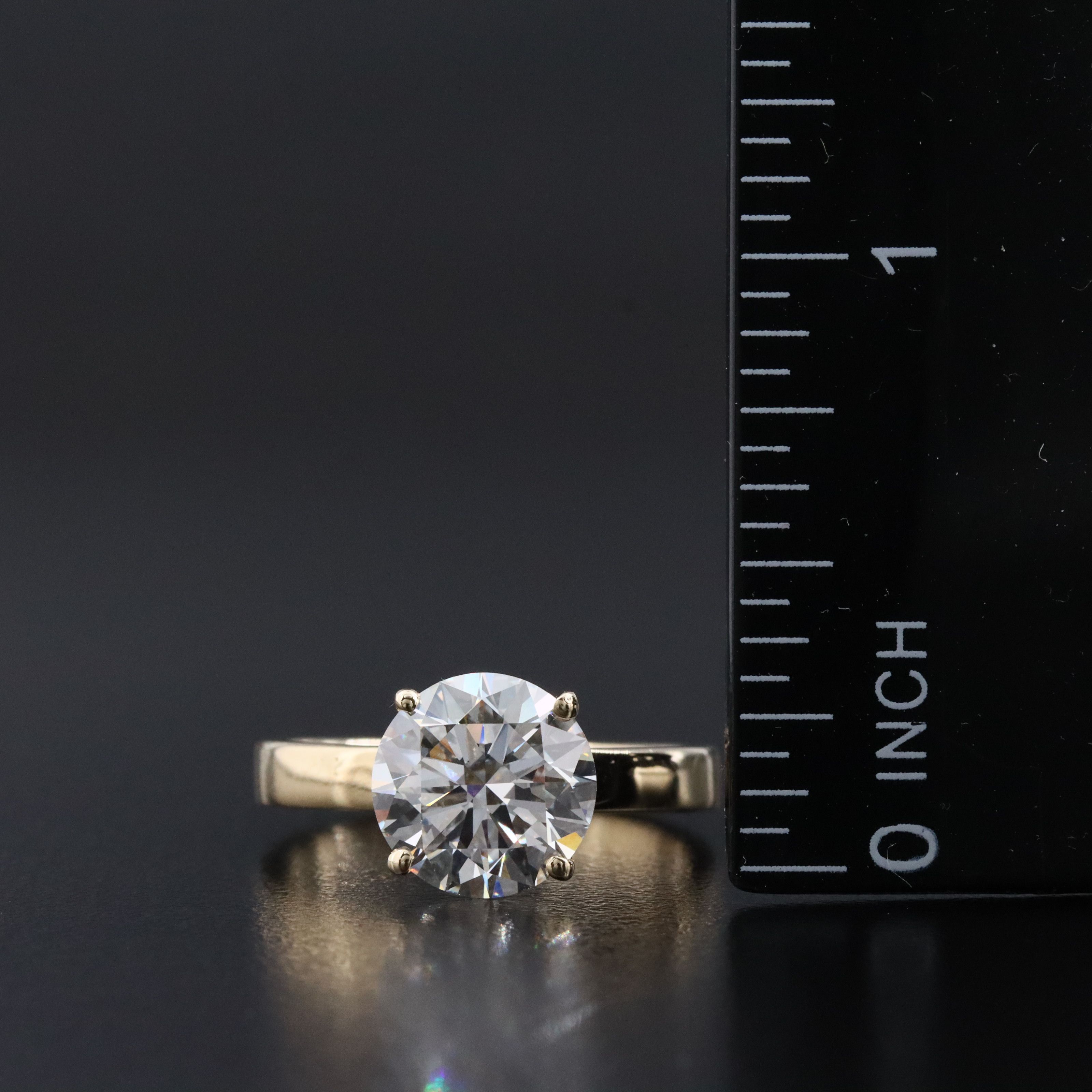 14K 3.04 CT Lab Grown Diamond Solitaire Ring with IGI Report