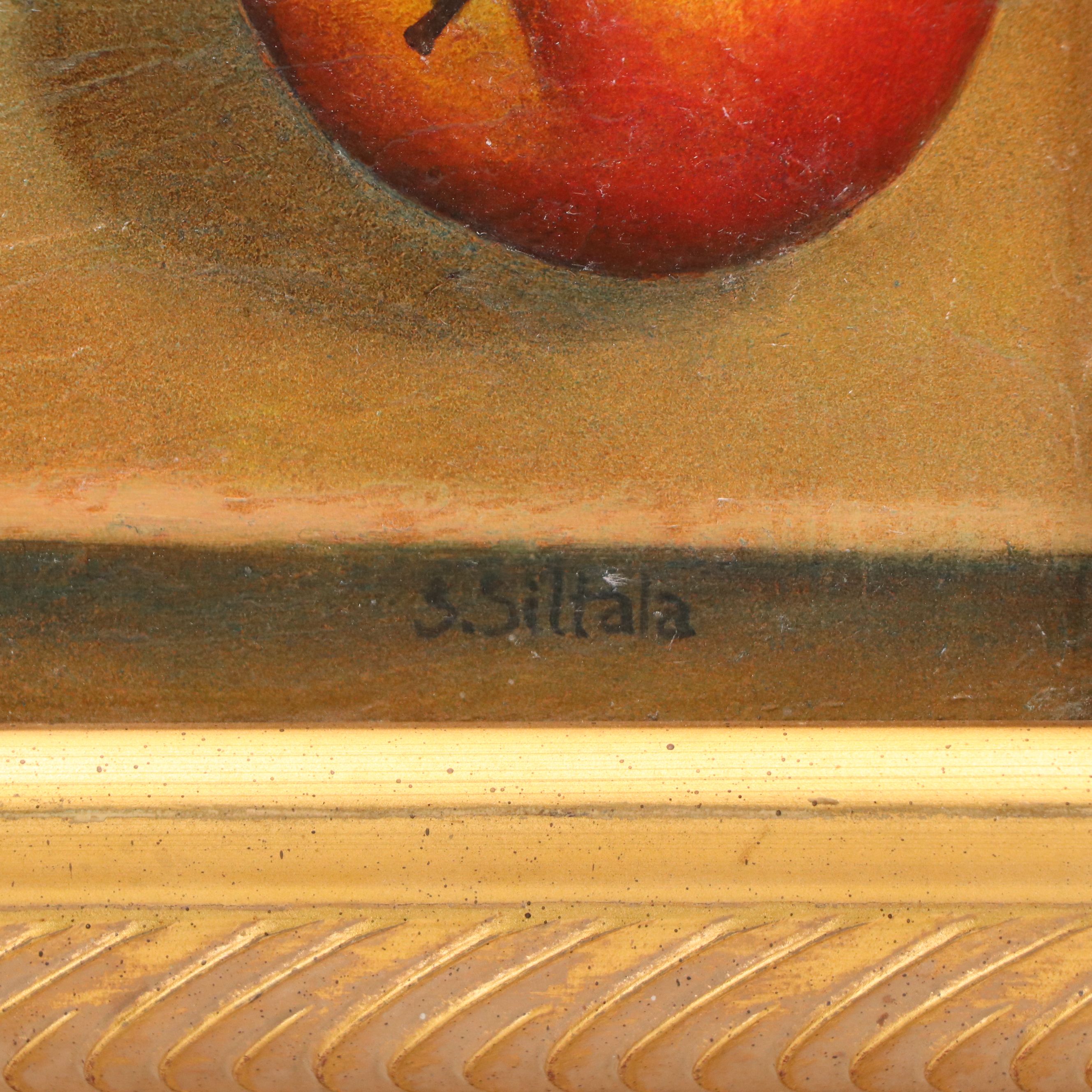 Sarah Siltala Still Life Oil Painting of Scatttered Apples