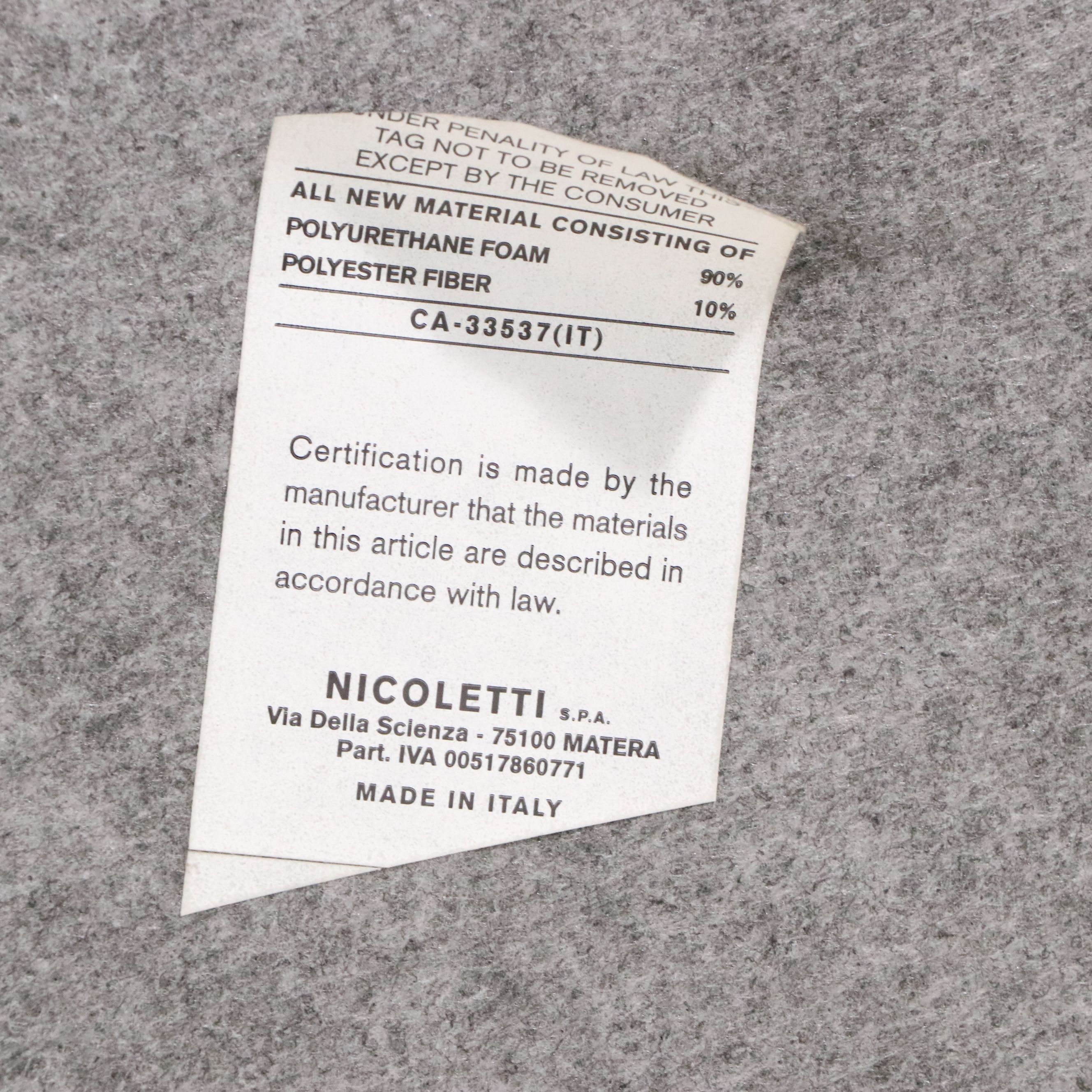 Nicoletti Italian Modern Black Leather Loveseat on Sculptural Metal Base