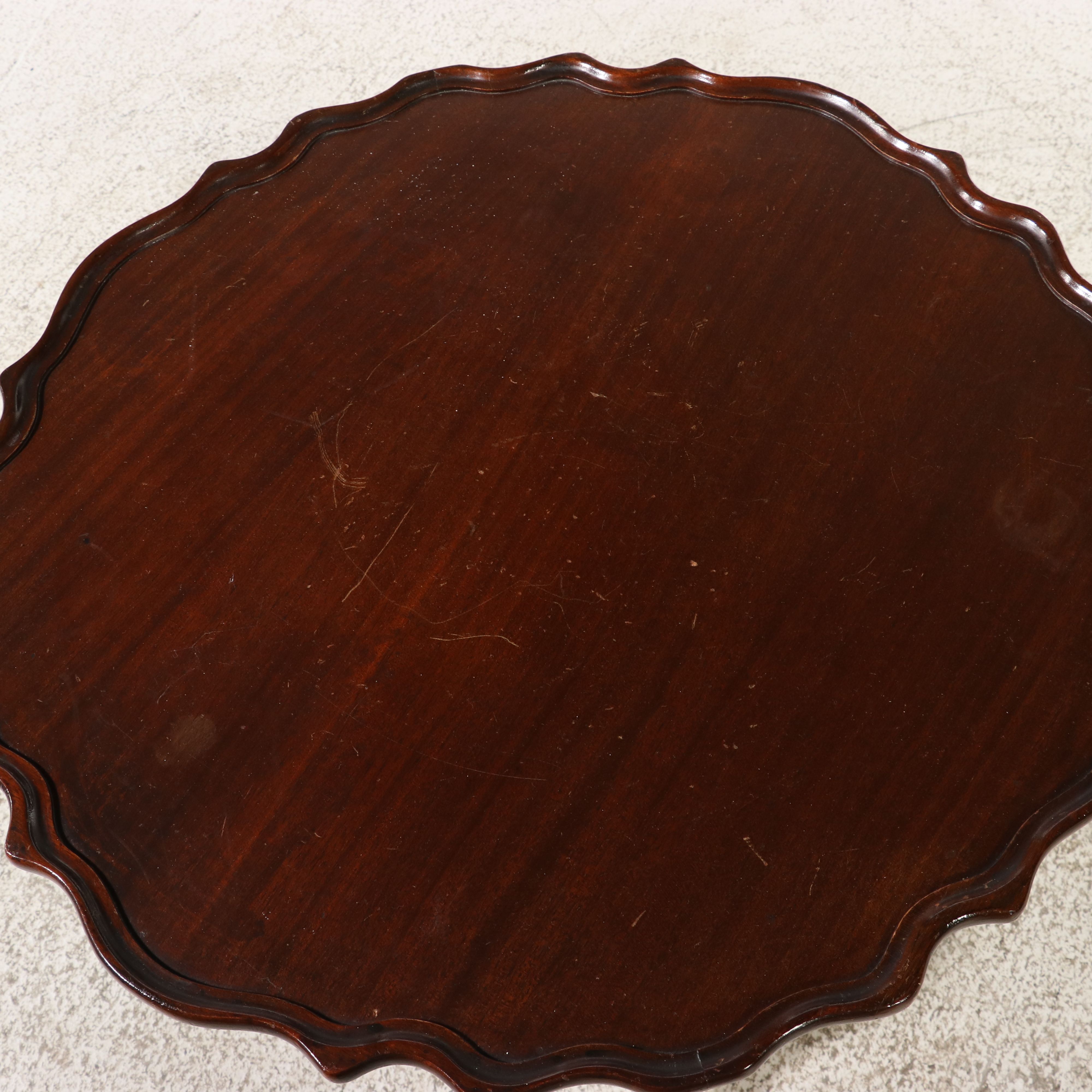 Chippendale Style Mahogany Pie Crust Pedestal Table, Late 19th/Early 20th C.