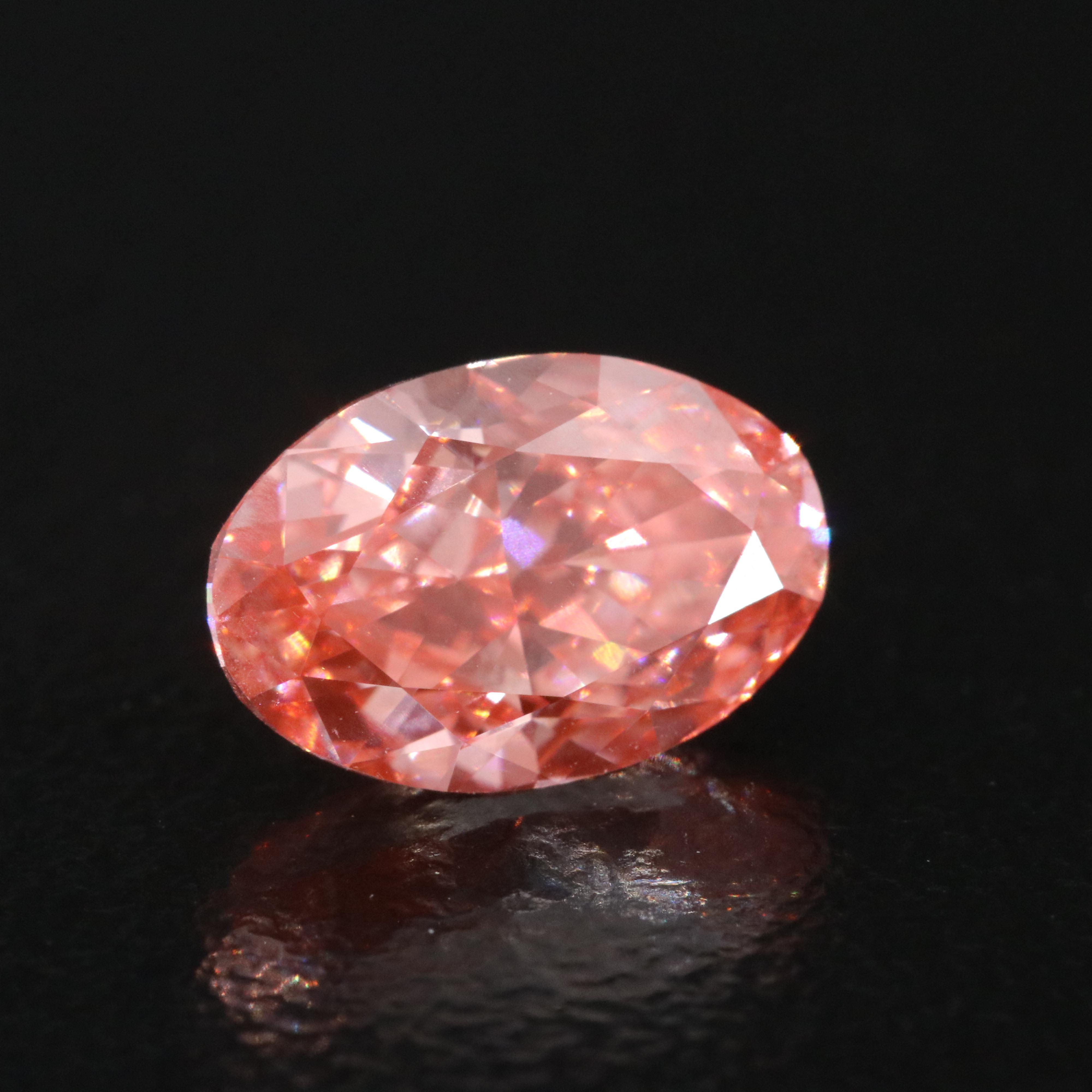 Loose 1.56 CT Lab Grown Fancy Vivid Pink Diamond with IGI Report
