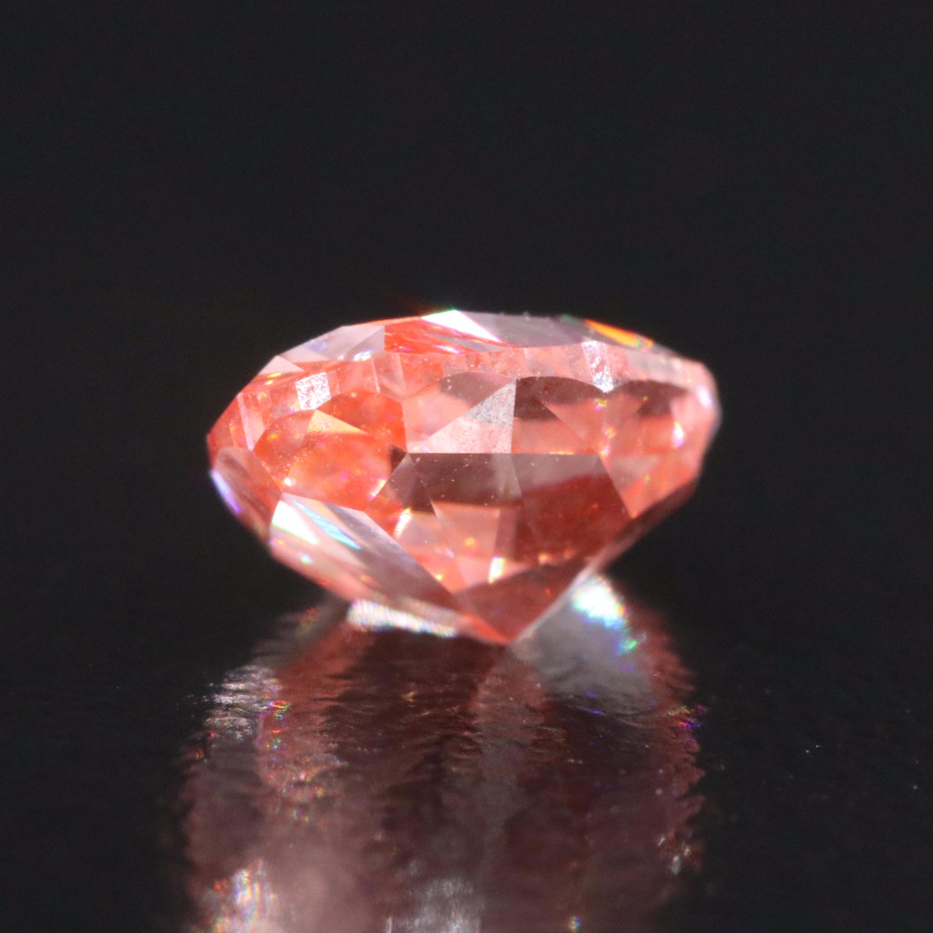 Loose 1.56 CT Lab Grown Fancy Vivid Pink Diamond with IGI Report