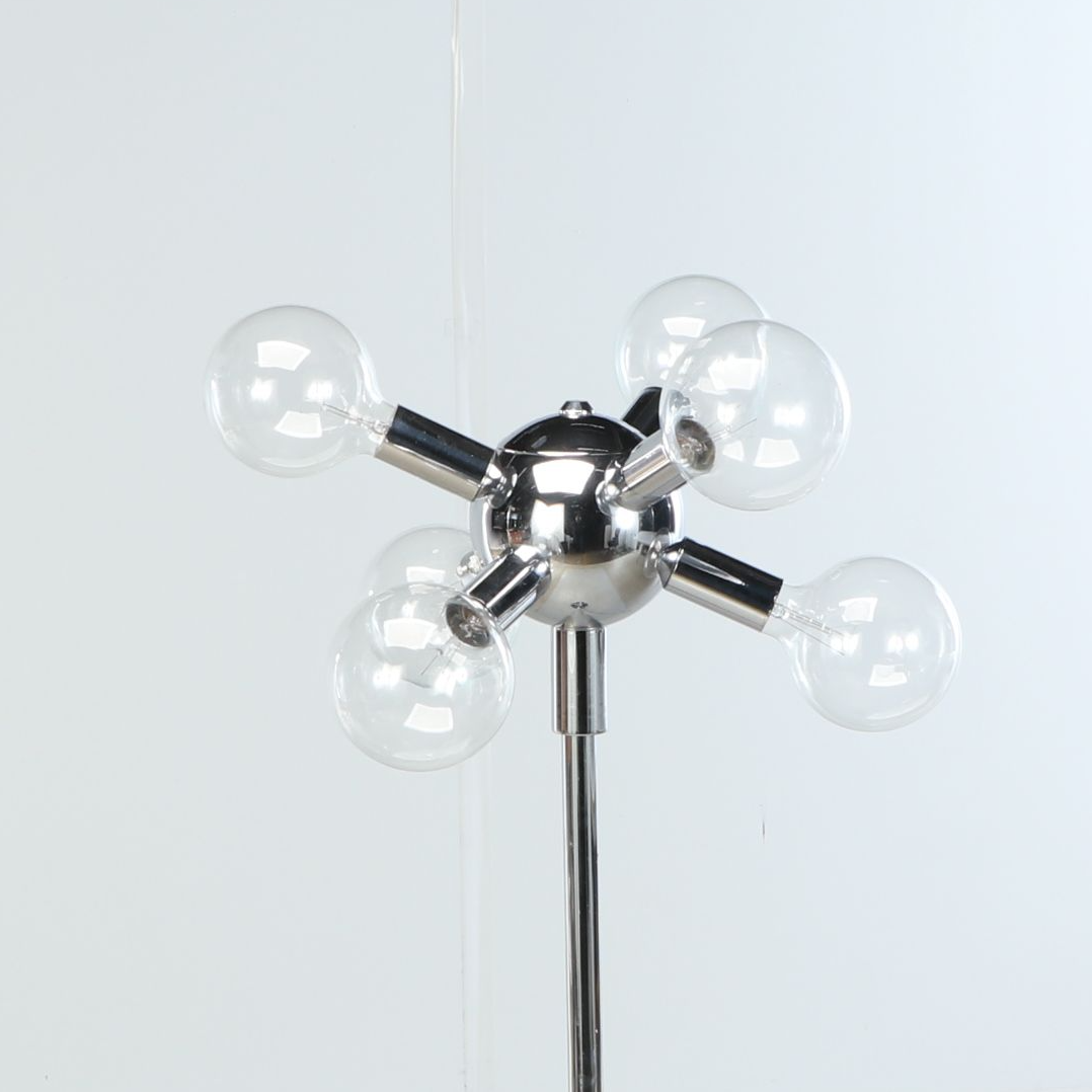 Italian Modern Style Chrome Sputnik Floor Lamp, Vintage