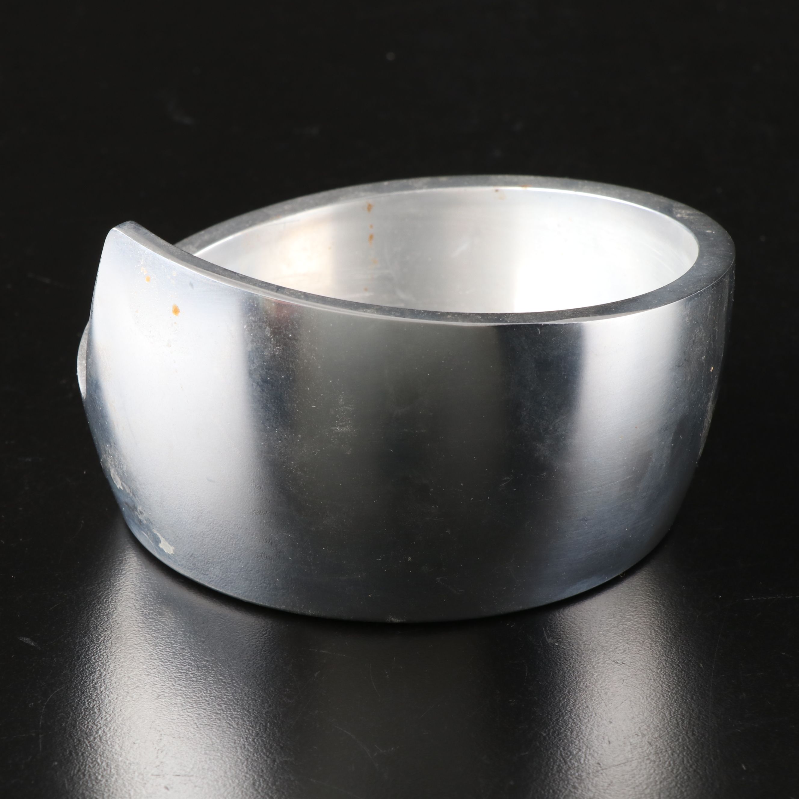 Nambé "Flare" Candlesticks and "Spiral" Wine Coaster, 1990s