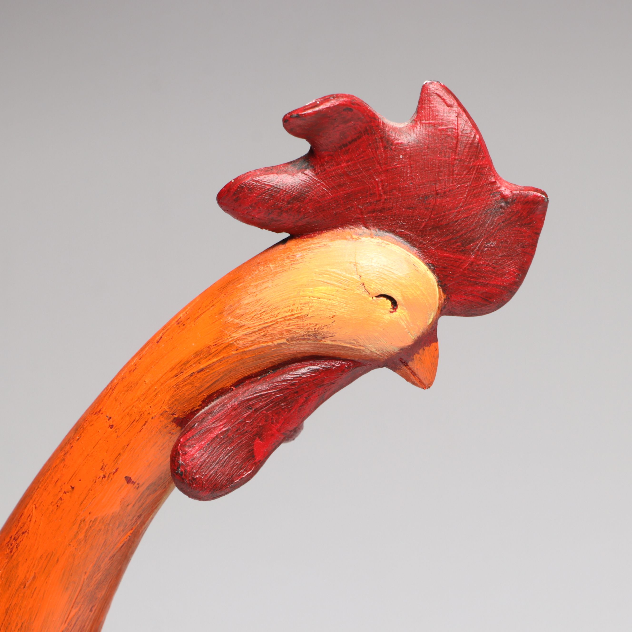 Whimsical Textured Resin Roosters with Hen