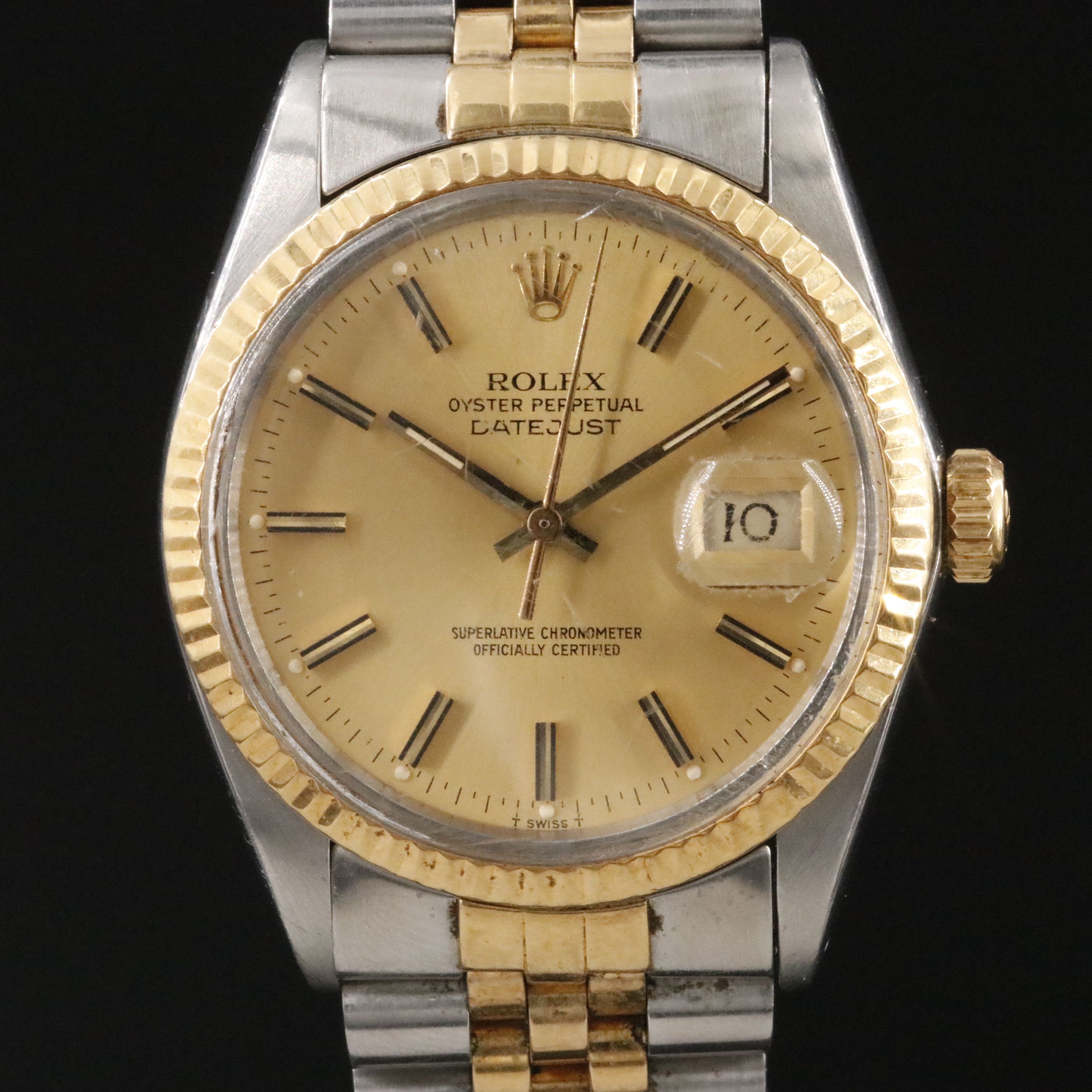 1984 Rolex Datejust 18K & Steelinox Model 16013 Watch