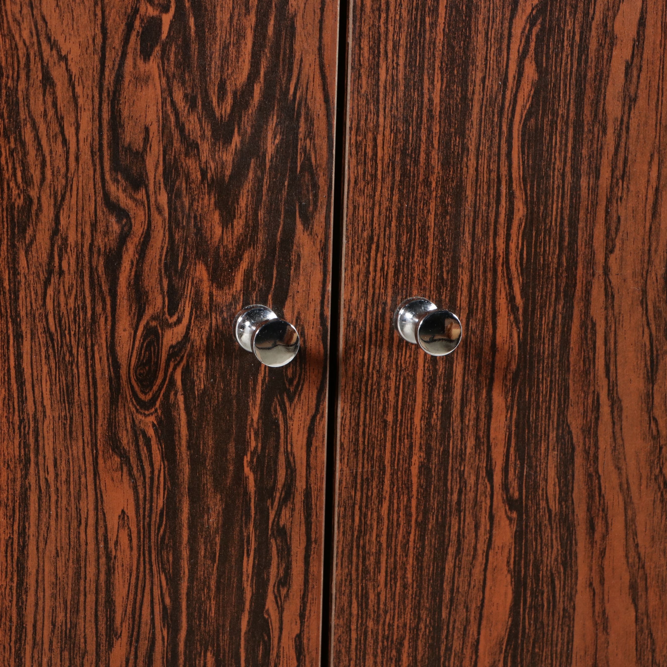 Hal Lipstein's Design Forum Three-Piece Rosewood Laminate and Chrome Wall Unit