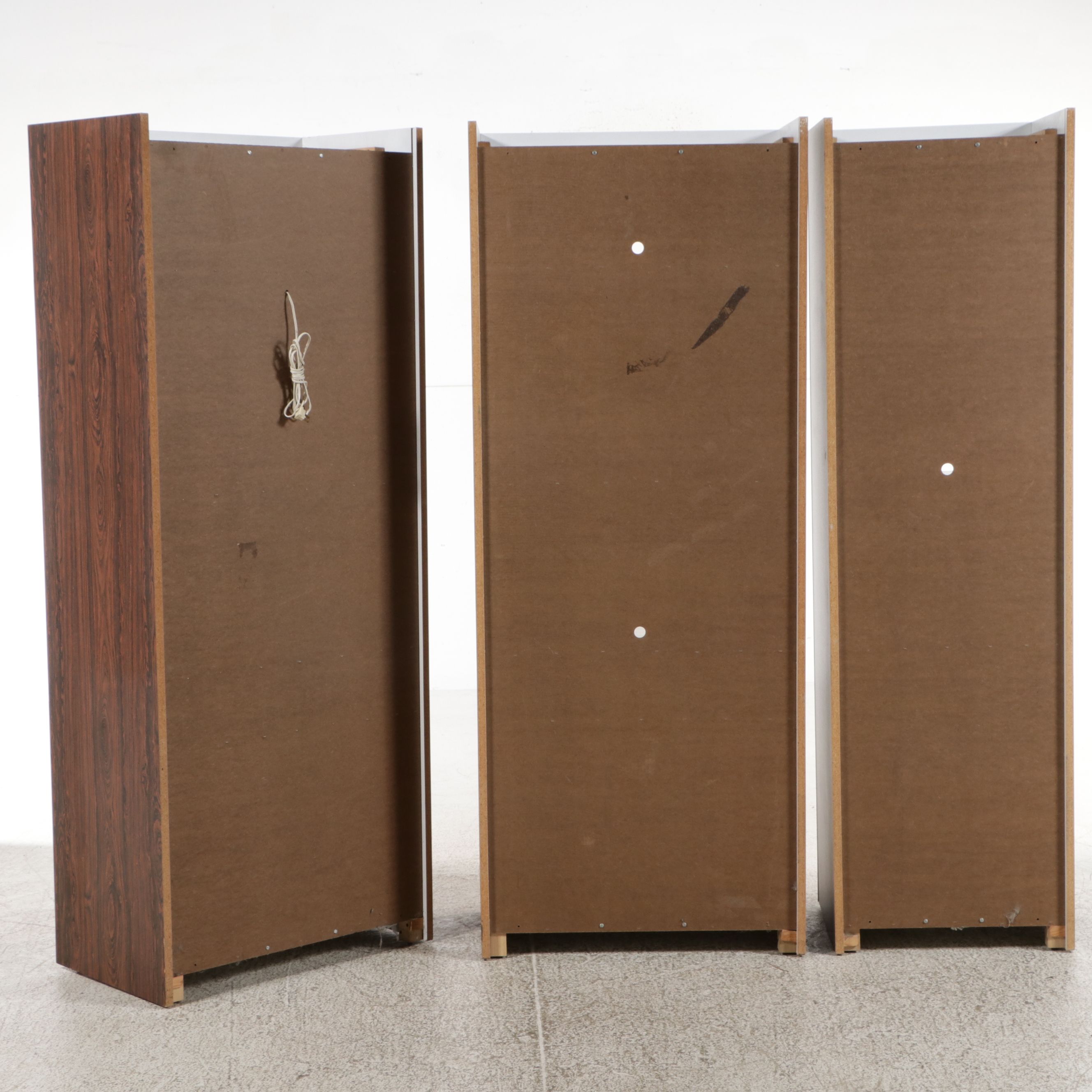 Hal Lipstein's Design Forum Three-Piece Rosewood Laminate and Chrome Wall Unit
