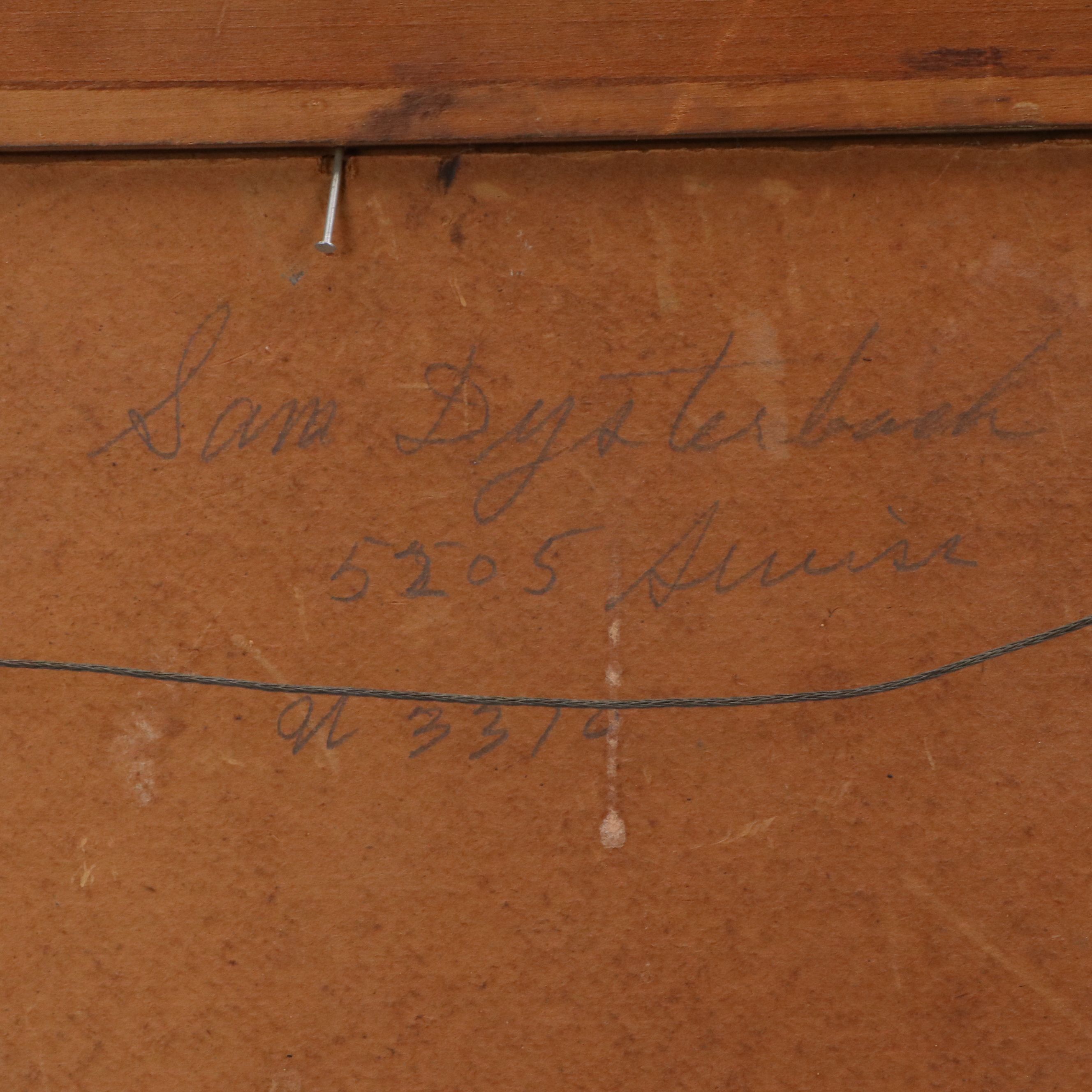 Elmer Stanley Hader Oil Painting of Winter Landscape, 1922