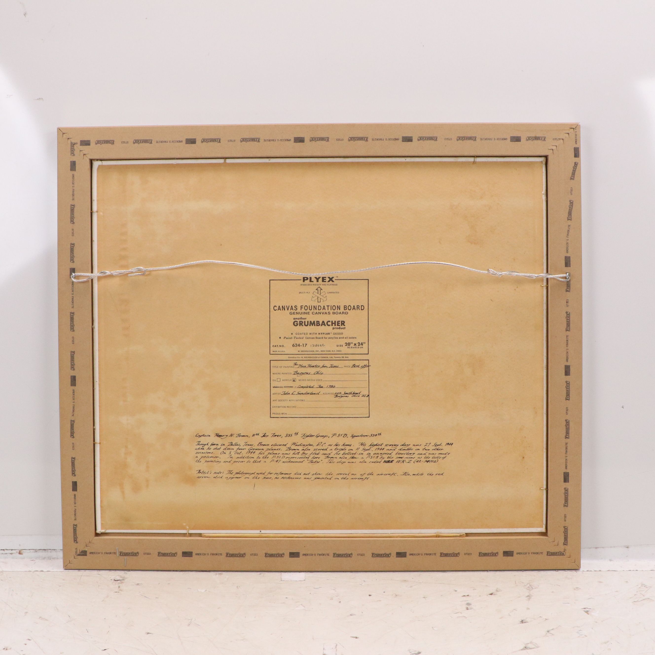 John Sunderland Acrylic Painting "The Hun Hunter from Texas," 1980