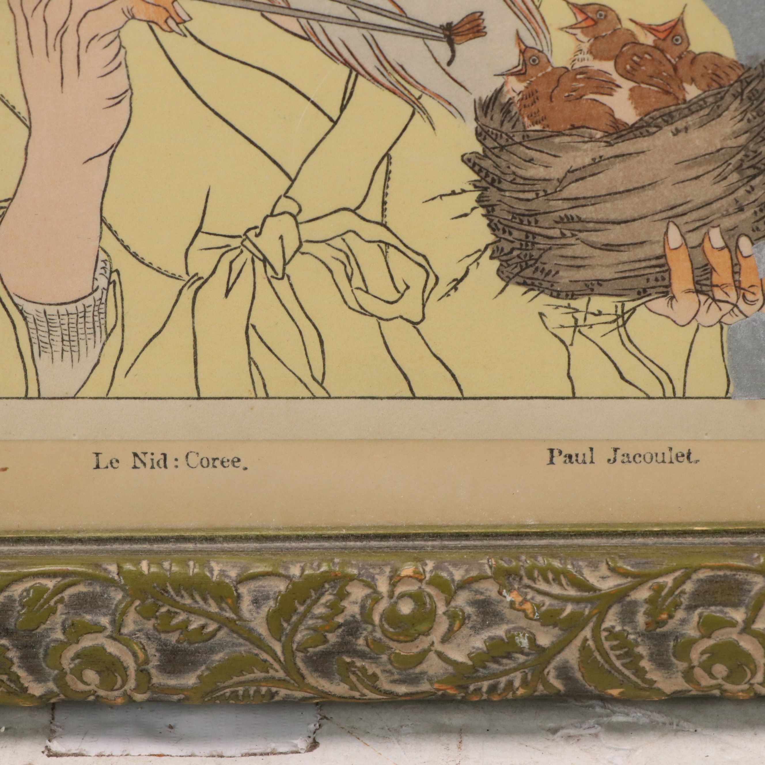 Woodblock After Paul Jacoulet "Le Nid," 20th Century