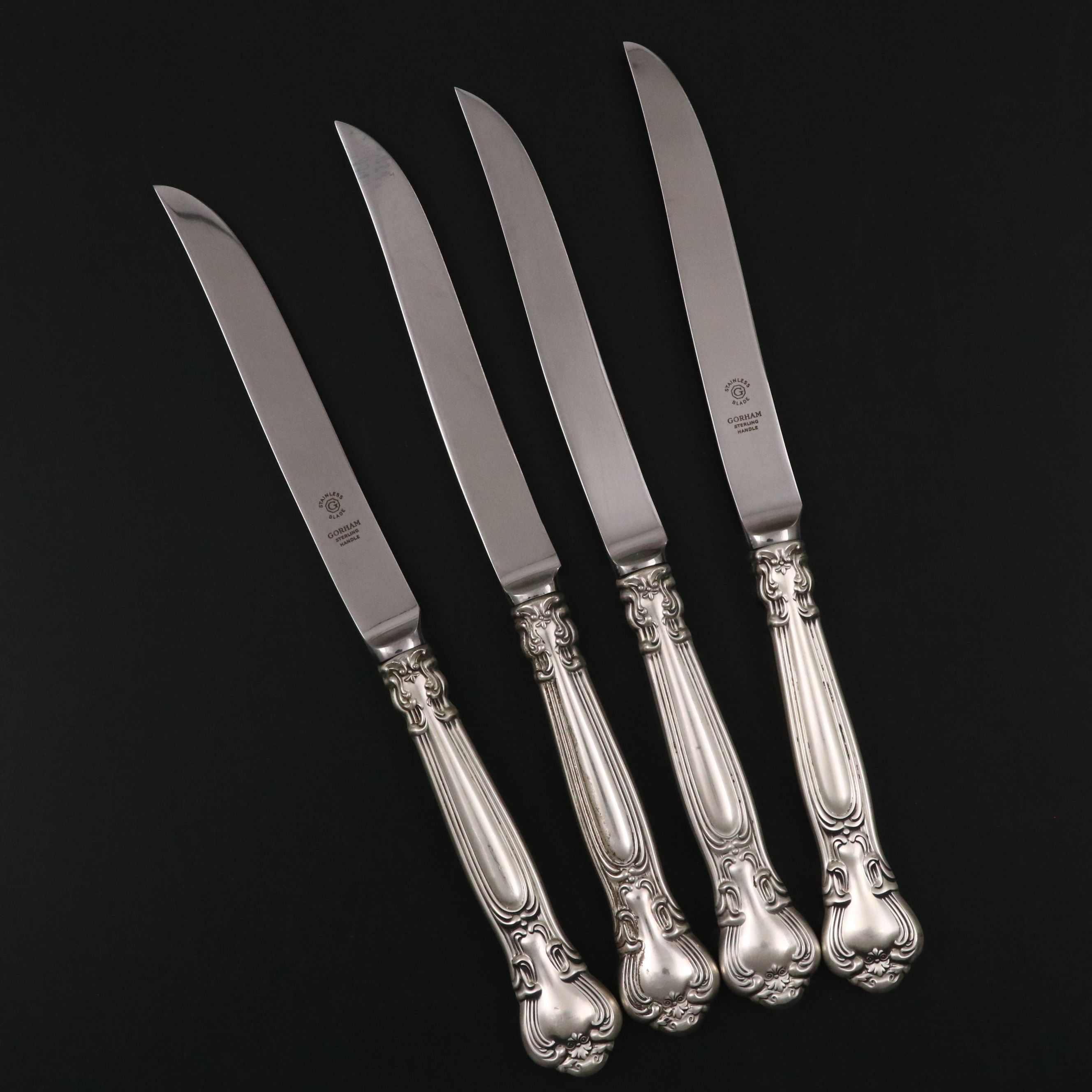 Gorham "Chantilly" Sterling Silver Handled Steak Knives