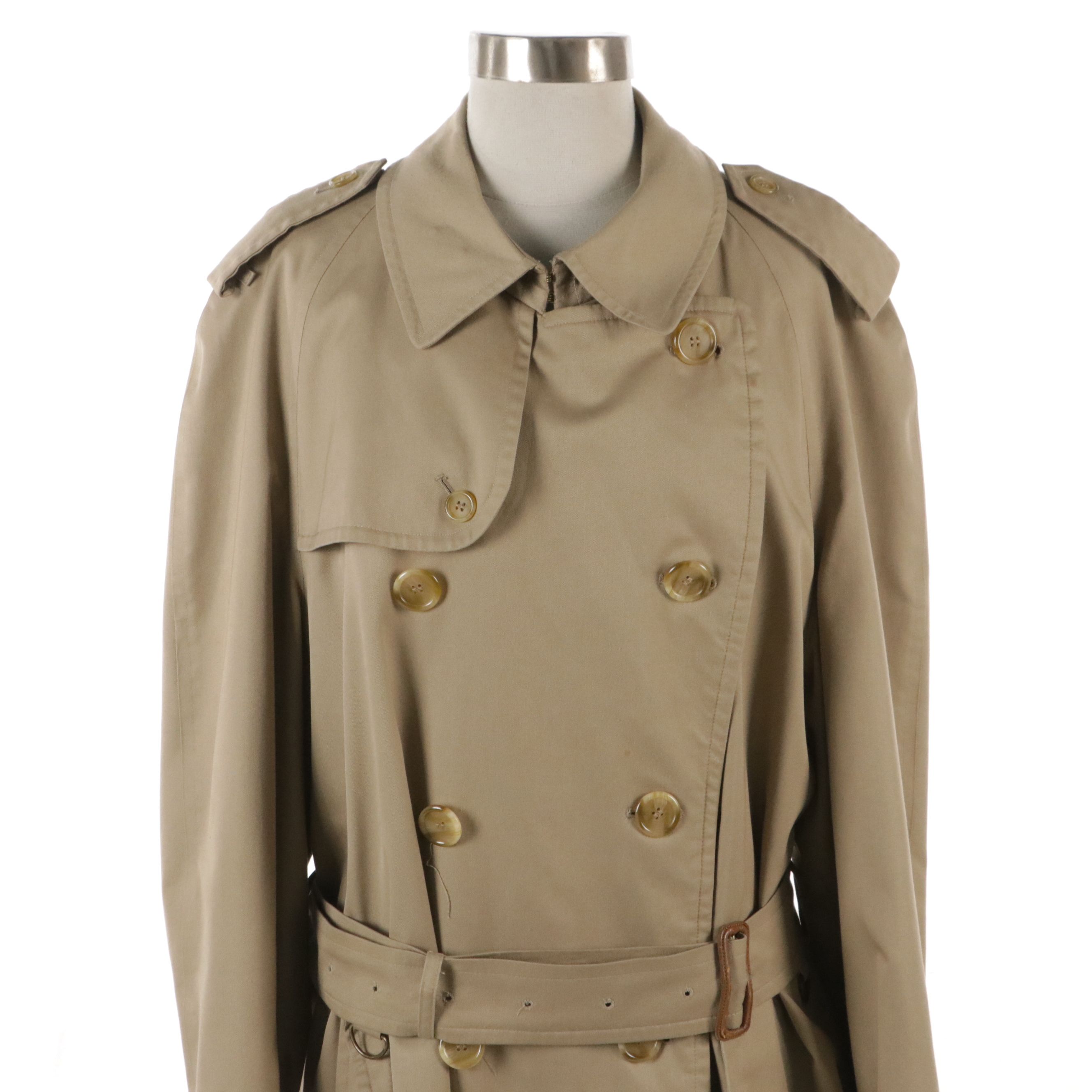 Unisex Burberrys Double-Breasted Gabardine Trenchcoat