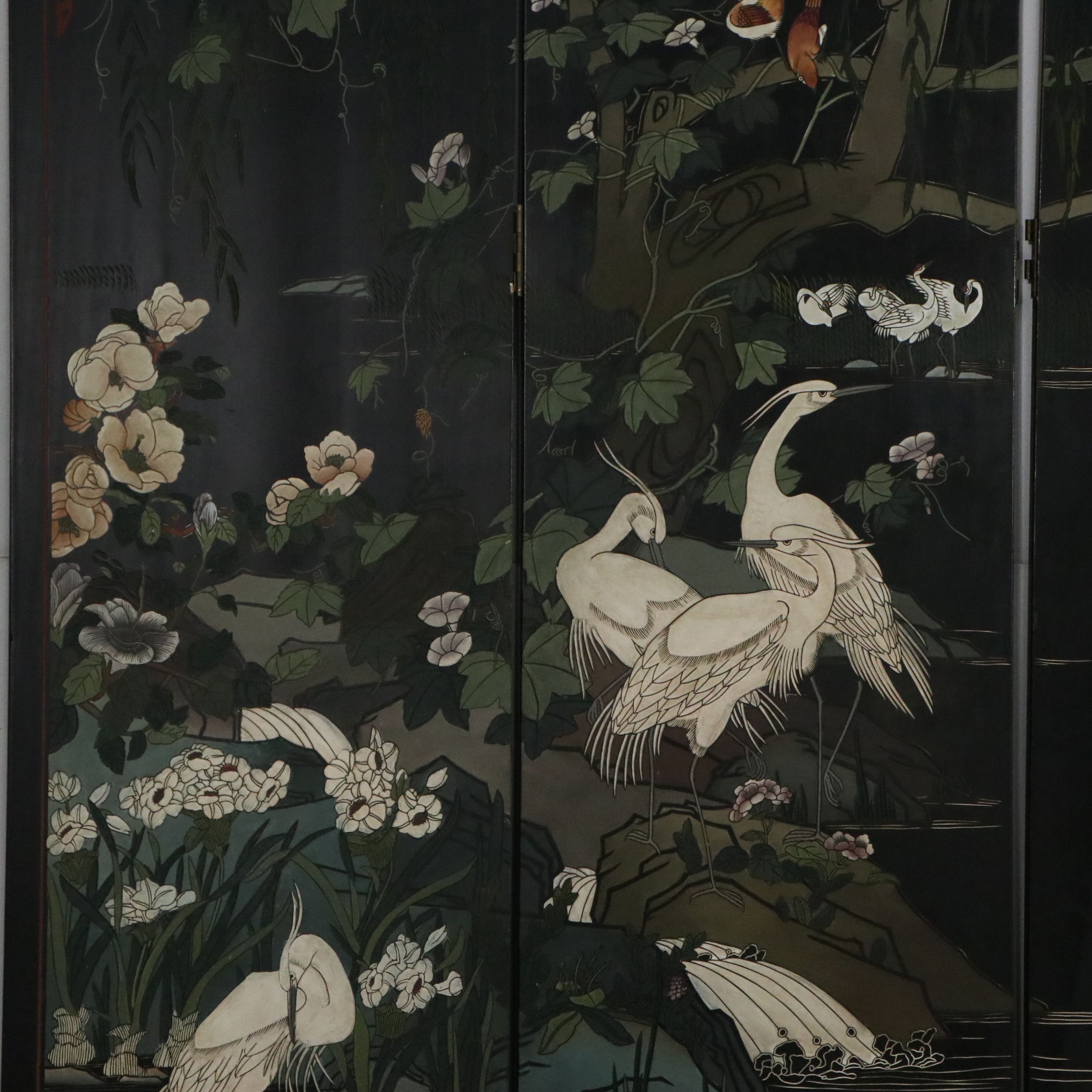 Chinese Six-Panel Coromandel Lacquer Floor Screen, Late 20th Century