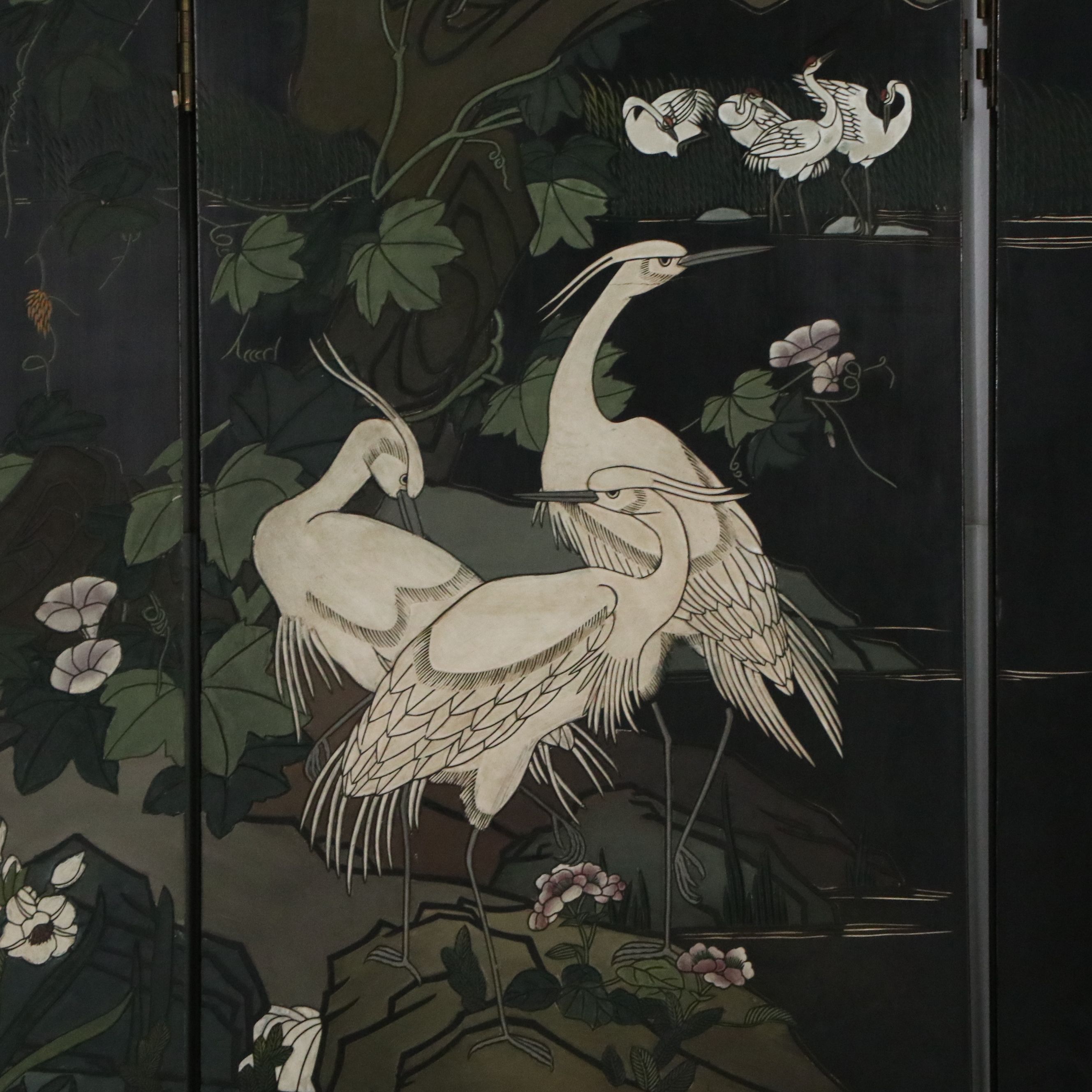 Chinese Six-Panel Coromandel Lacquer Floor Screen, Late 20th Century