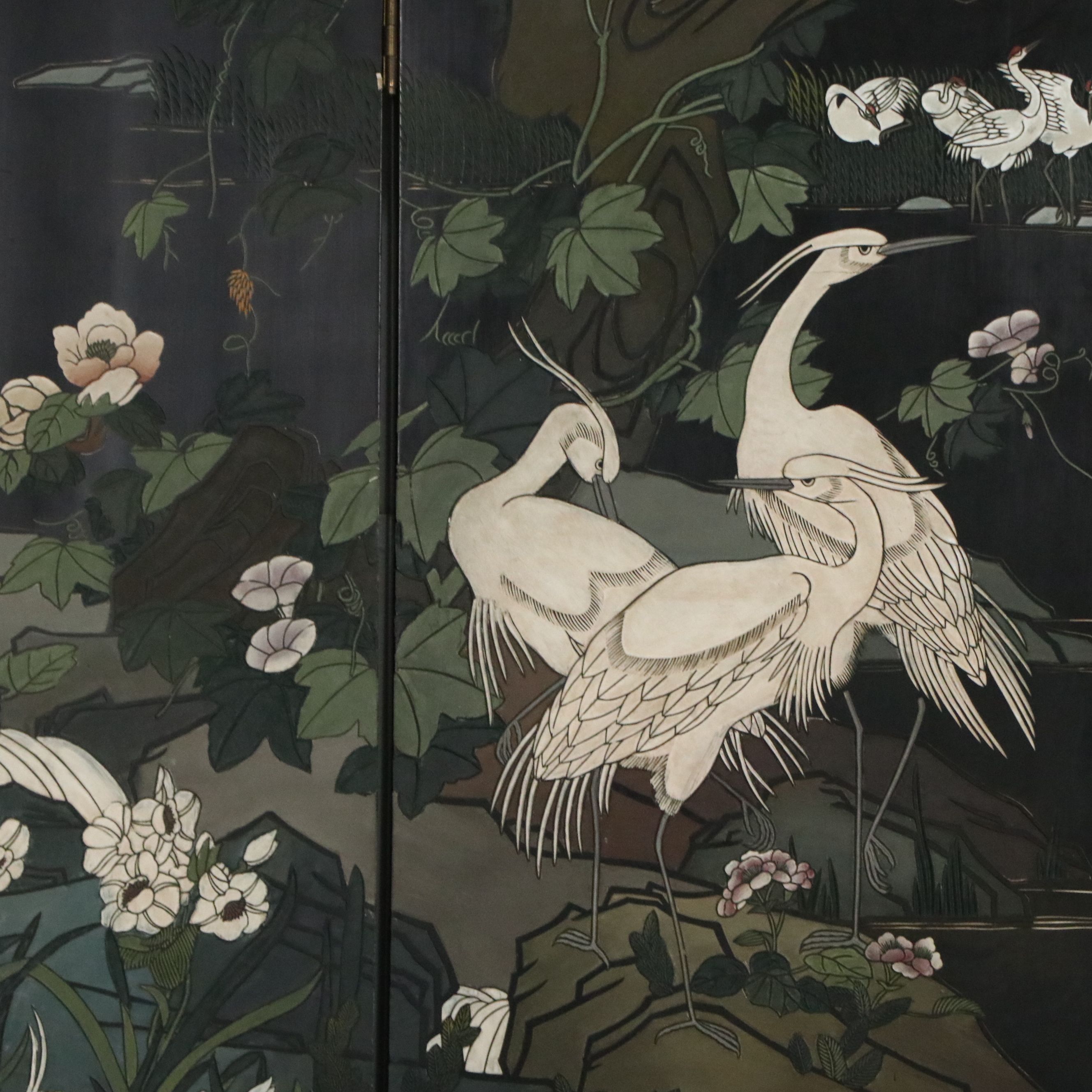 Chinese Six-Panel Coromandel Lacquer Floor Screen, Late 20th Century