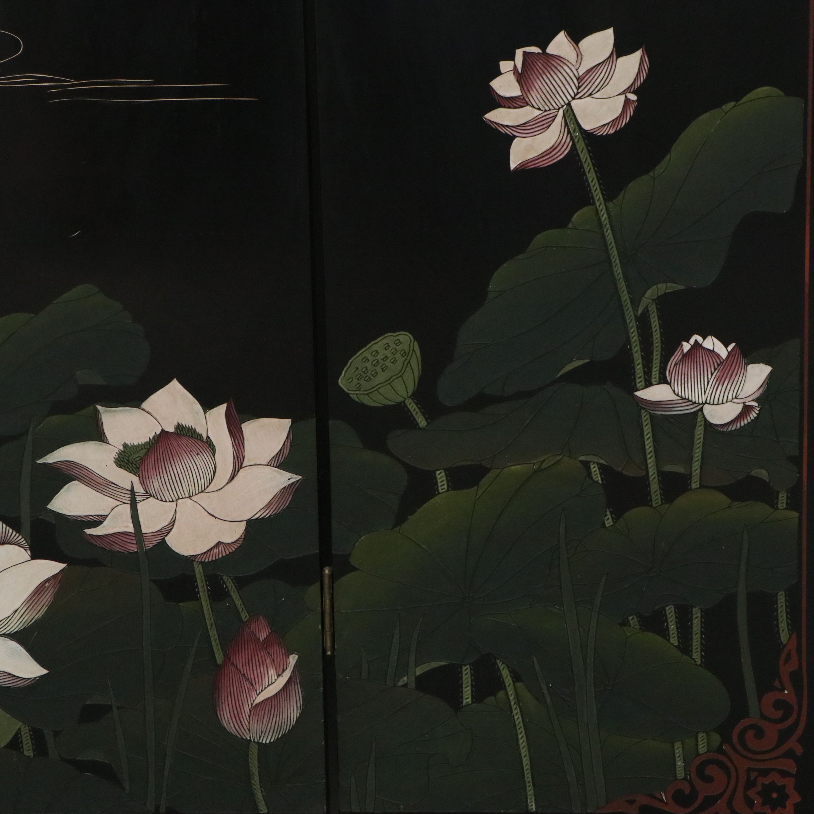 Chinese Six-Panel Coromandel Lacquer Floor Screen, Late 20th Century