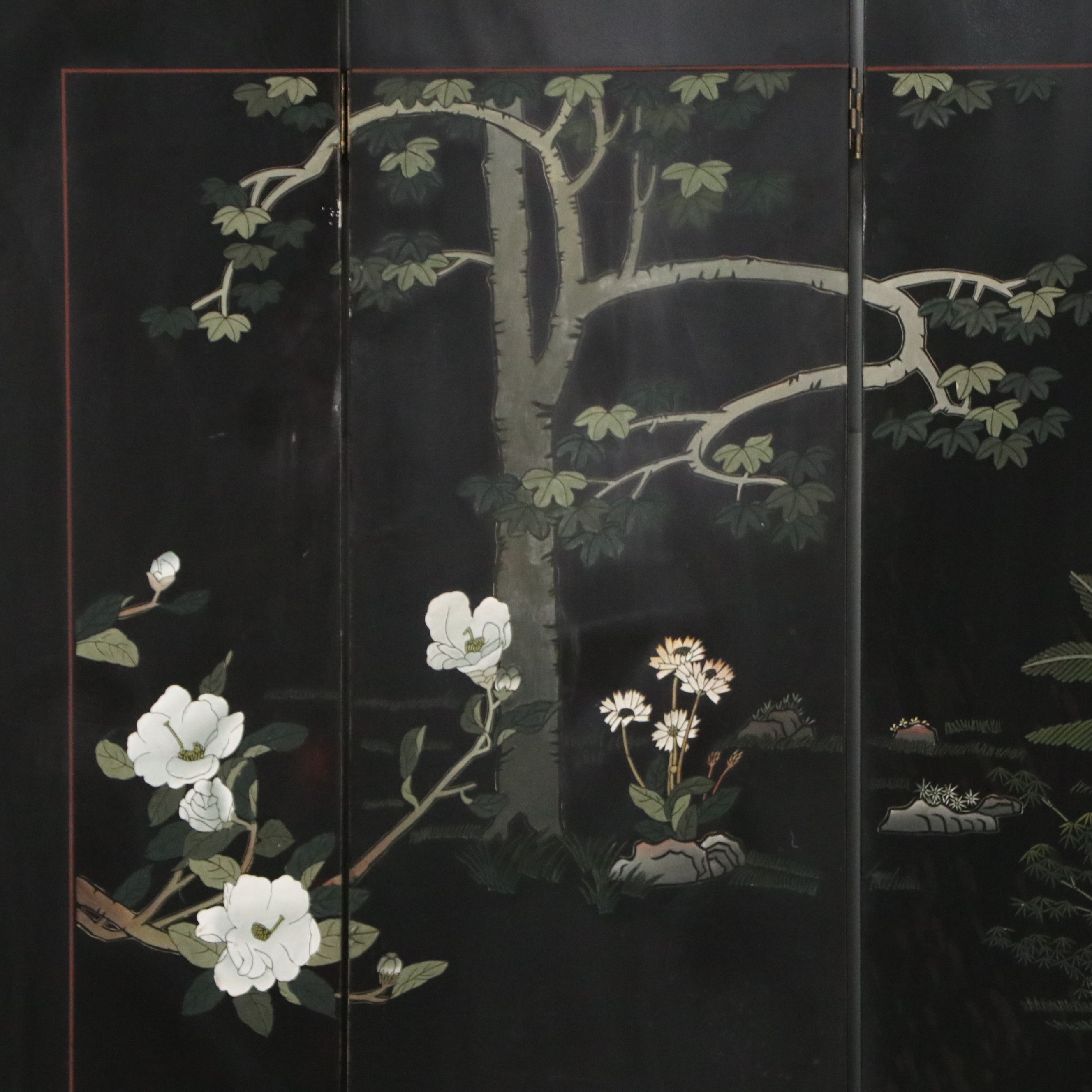 Chinese Six-Panel Coromandel Lacquer Floor Screen, Late 20th Century