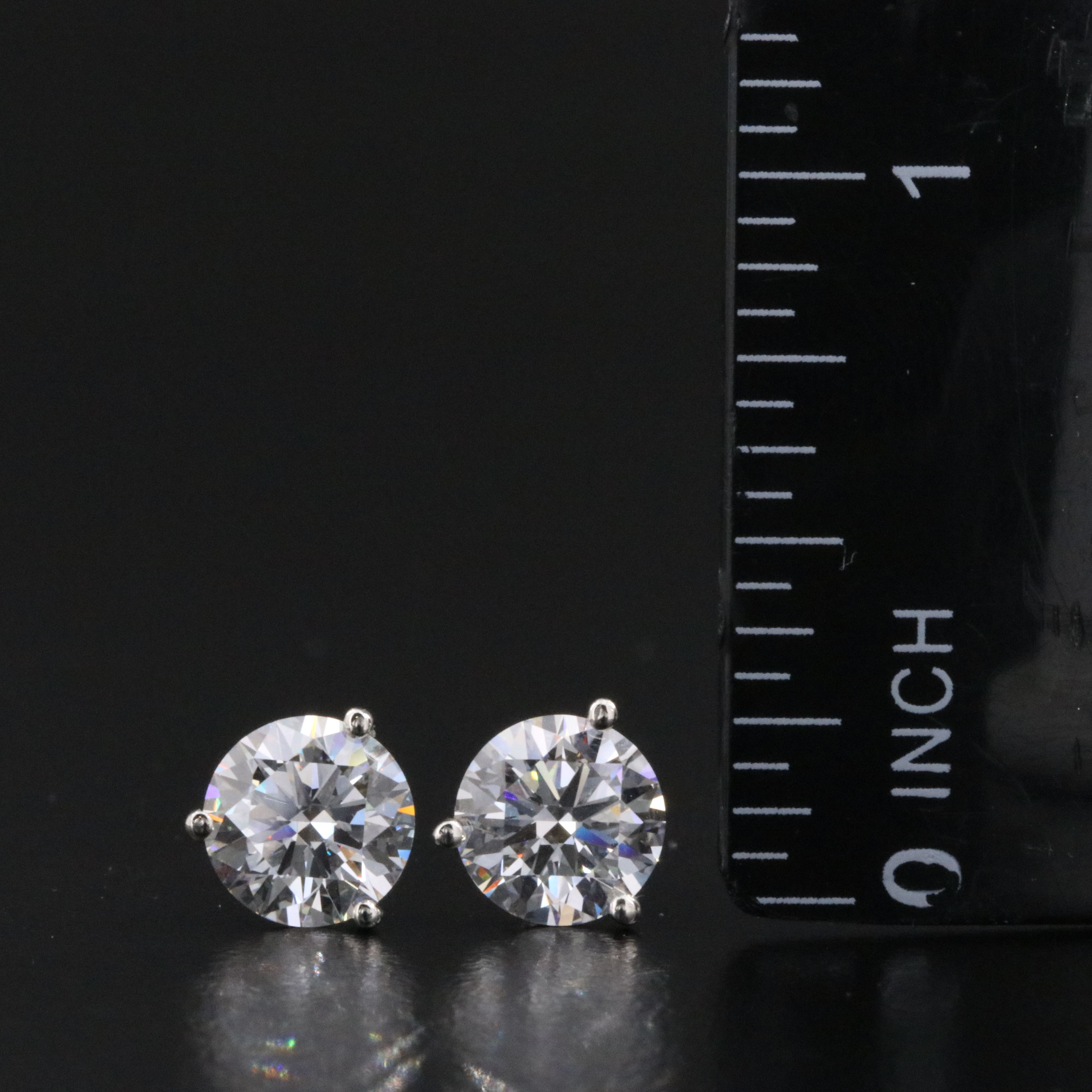 Platinum 3.05 CTW Lab Grown Diamond Stud Earrings with IGI Reports