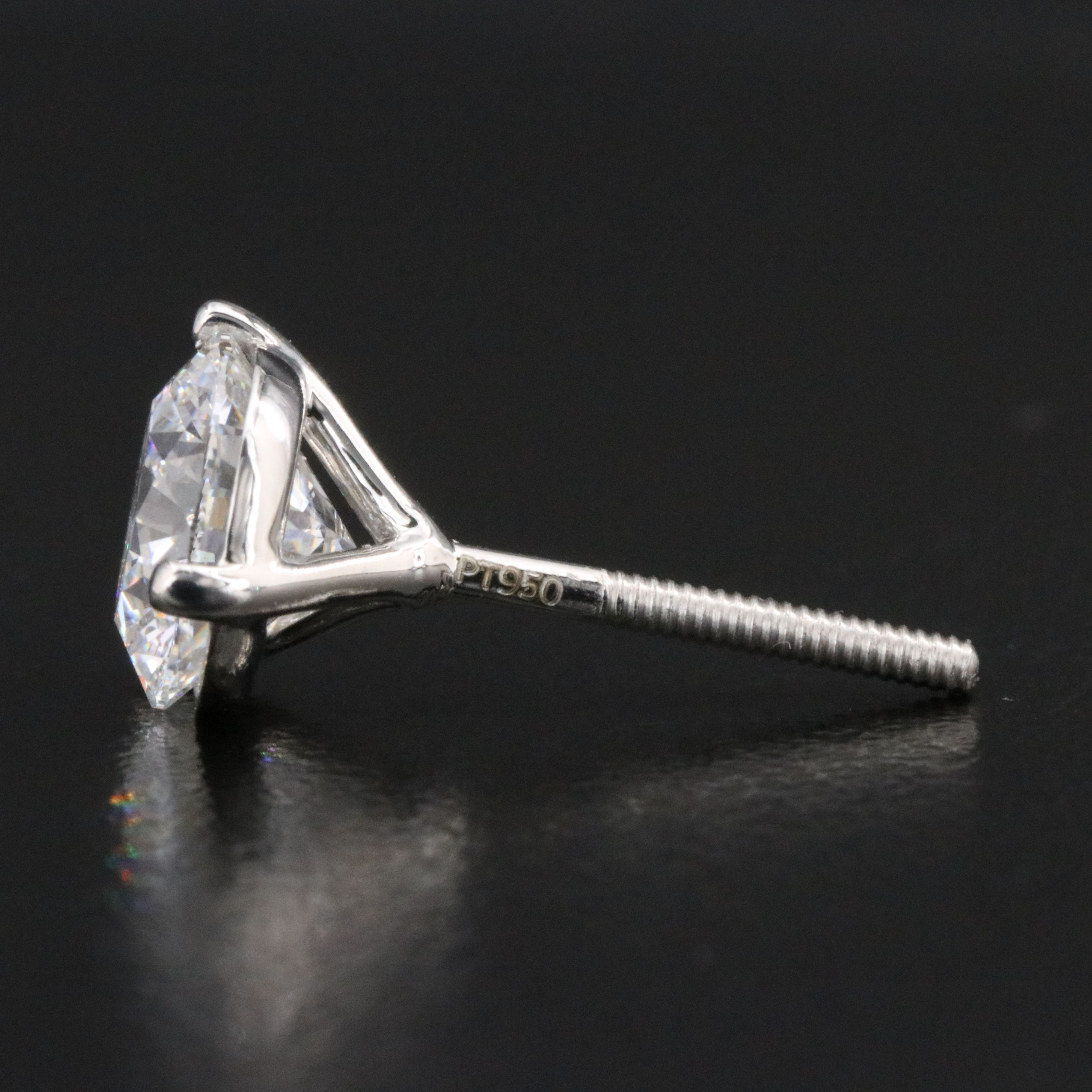 Platinum 3.05 CTW Lab Grown Diamond Stud Earrings with IGI Reports