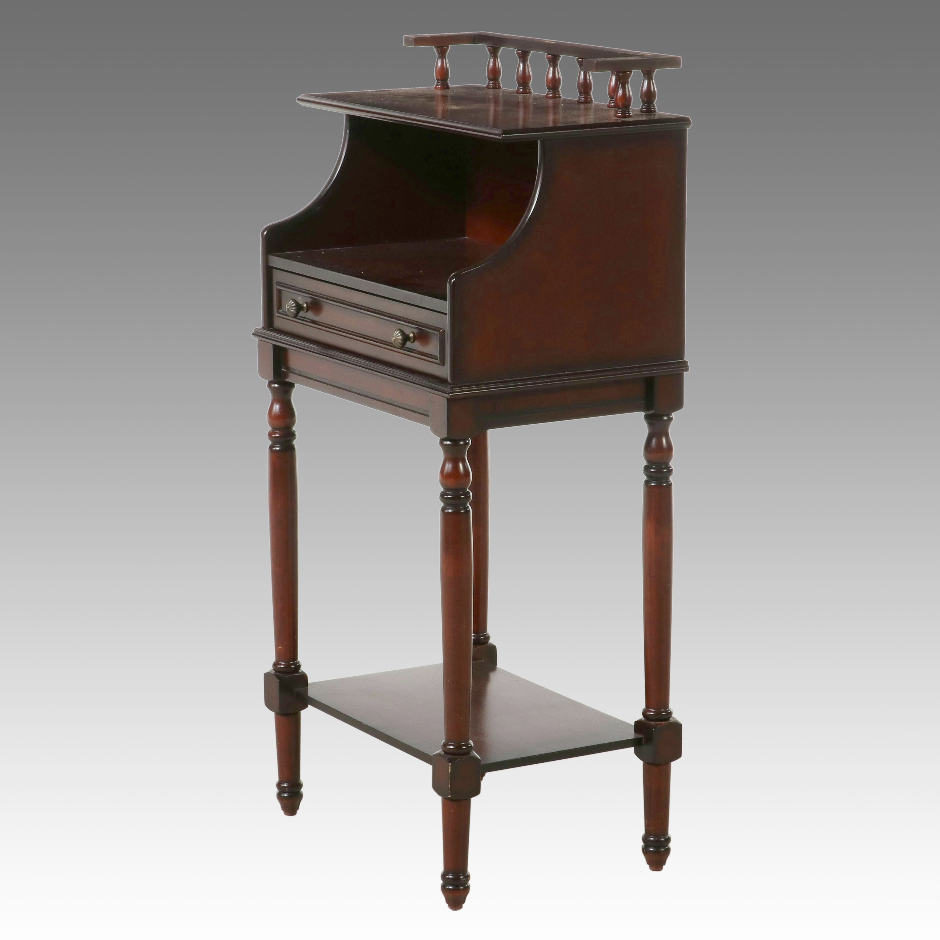 Transitional Style Mahogany-Finished Telephone Table or Sheet Music Stand