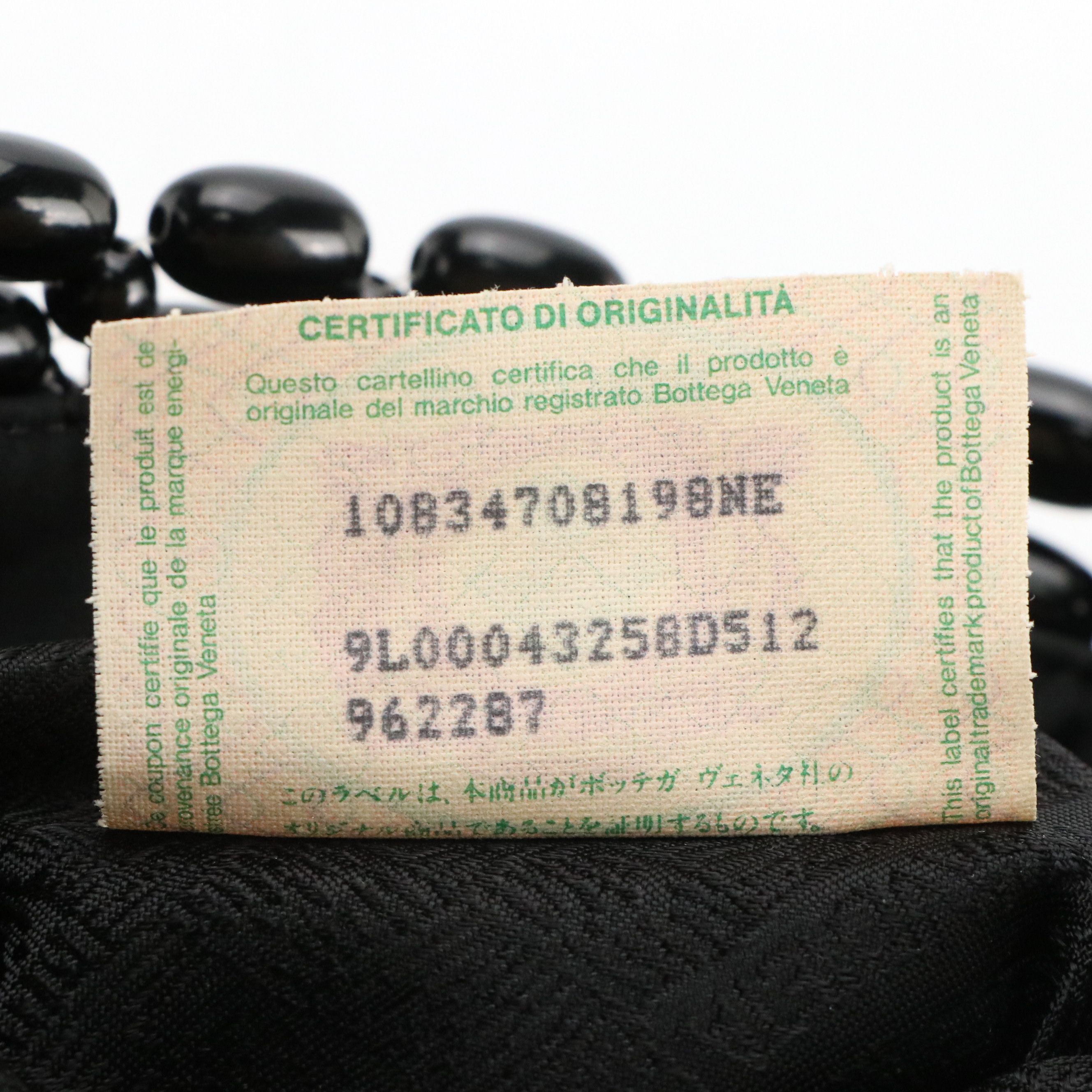 Bottega Veneta Black Beaded Bag with Embroidered Logo