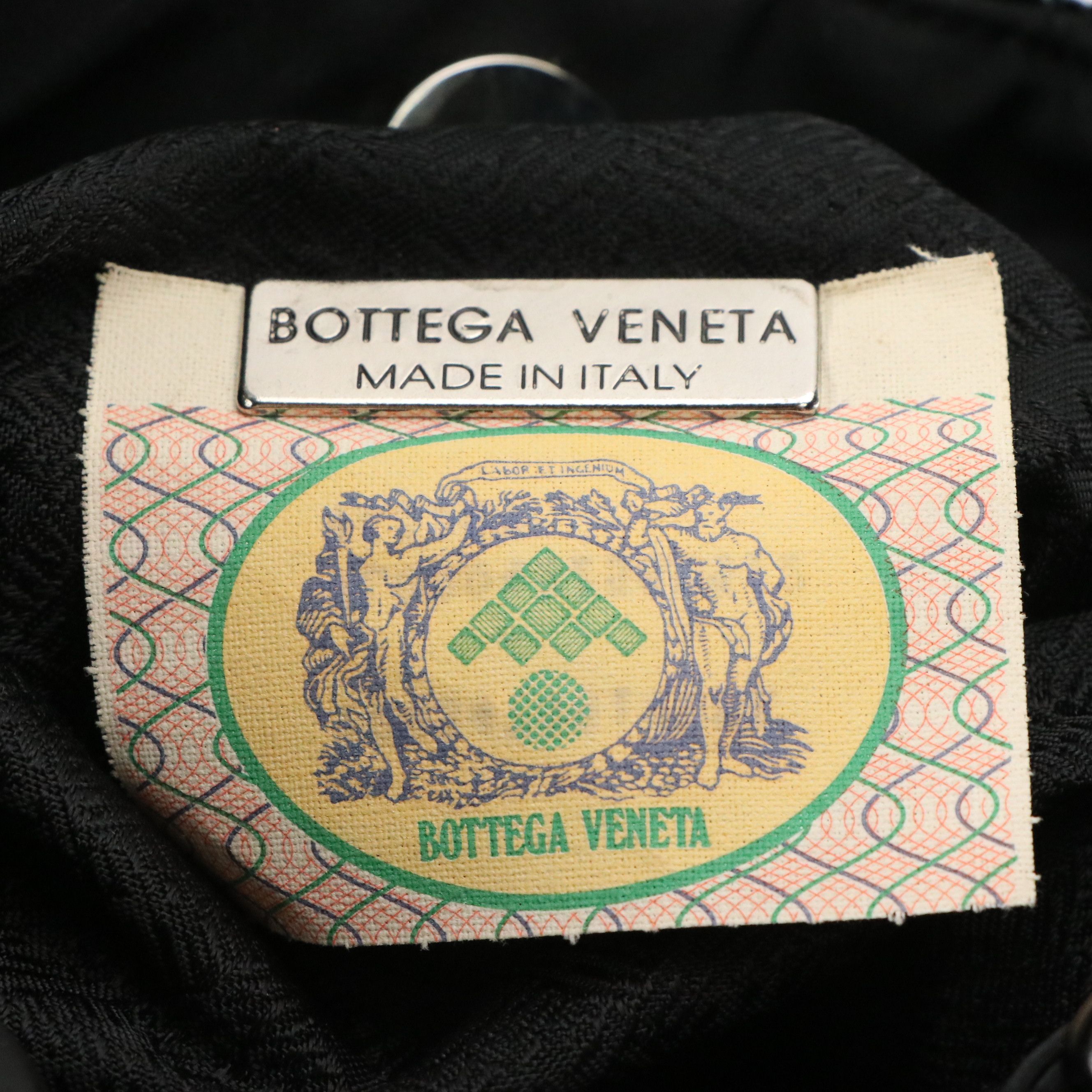 Bottega Veneta Black Beaded Bag with Embroidered Logo