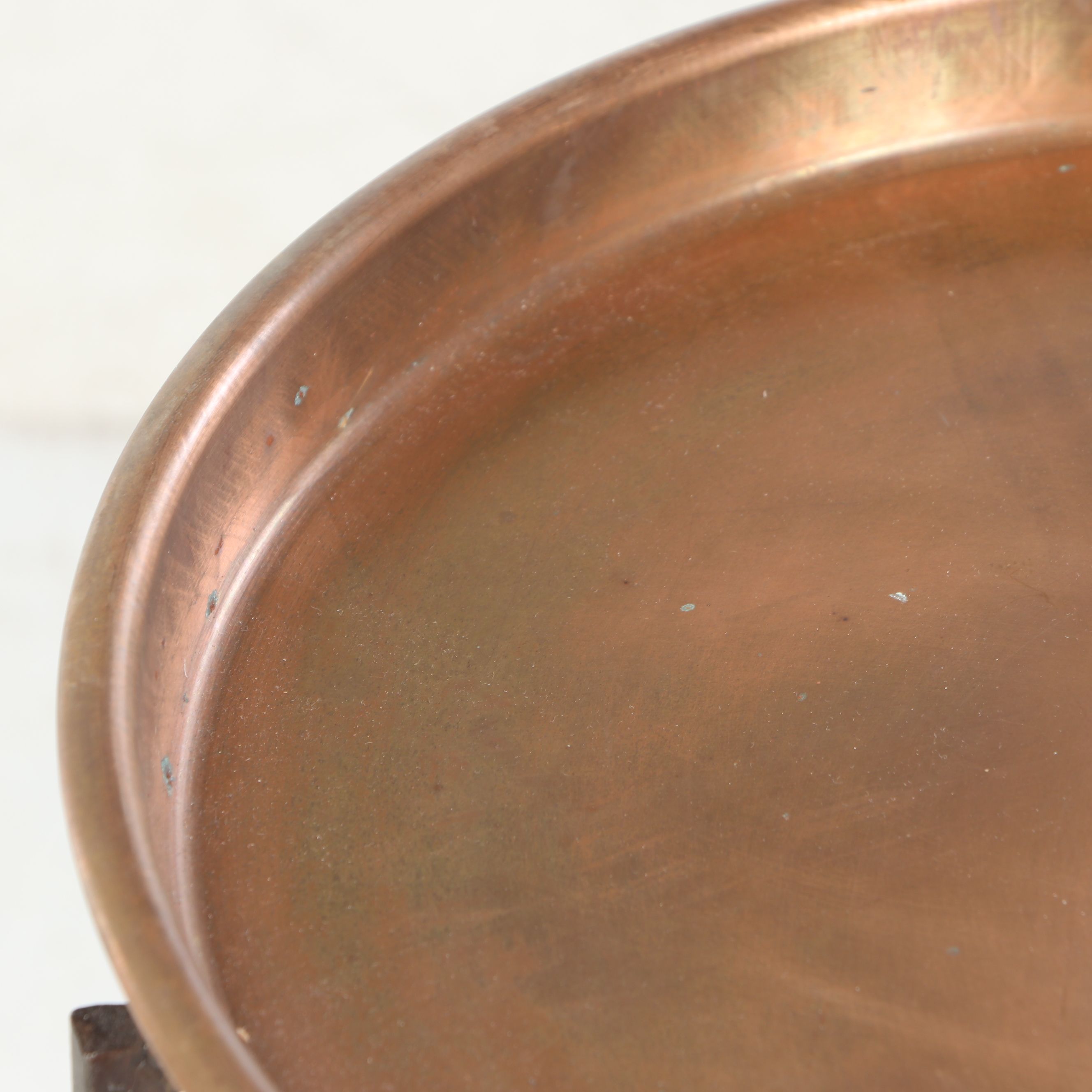 Contemporary Copper and Iron Tray-Top Side Table