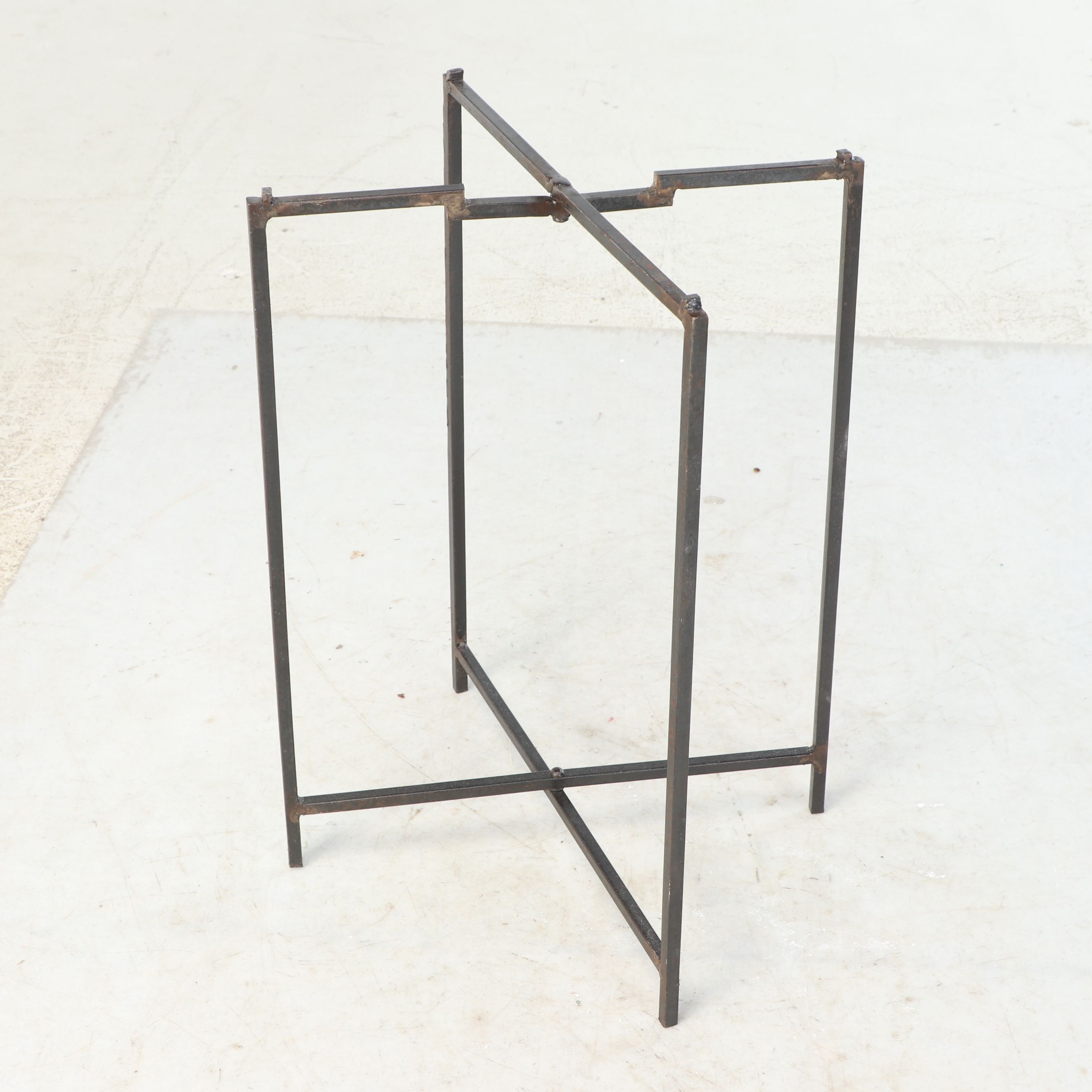 Contemporary Copper and Iron Tray-Top Side Table