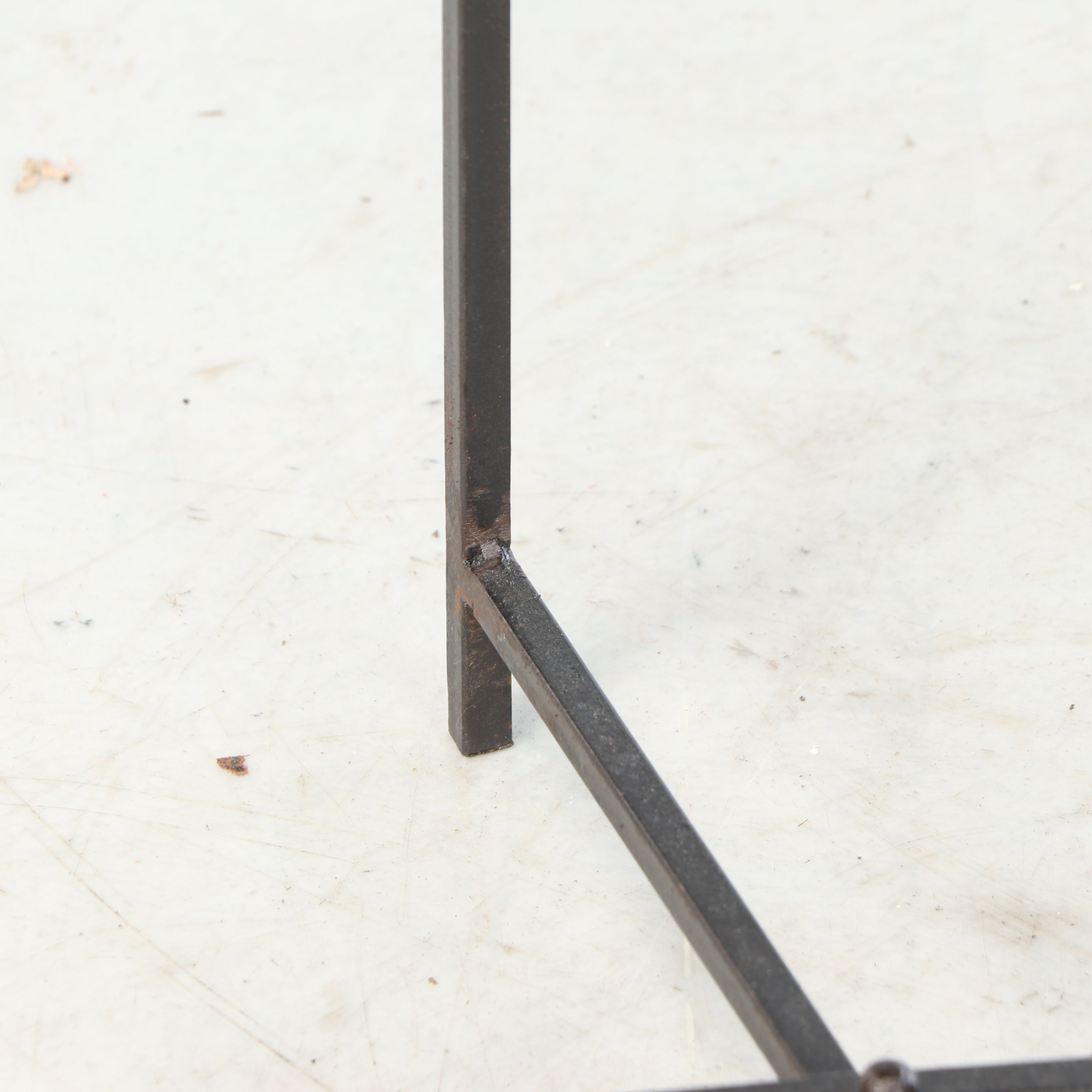 Contemporary Copper and Iron Tray-Top Side Table