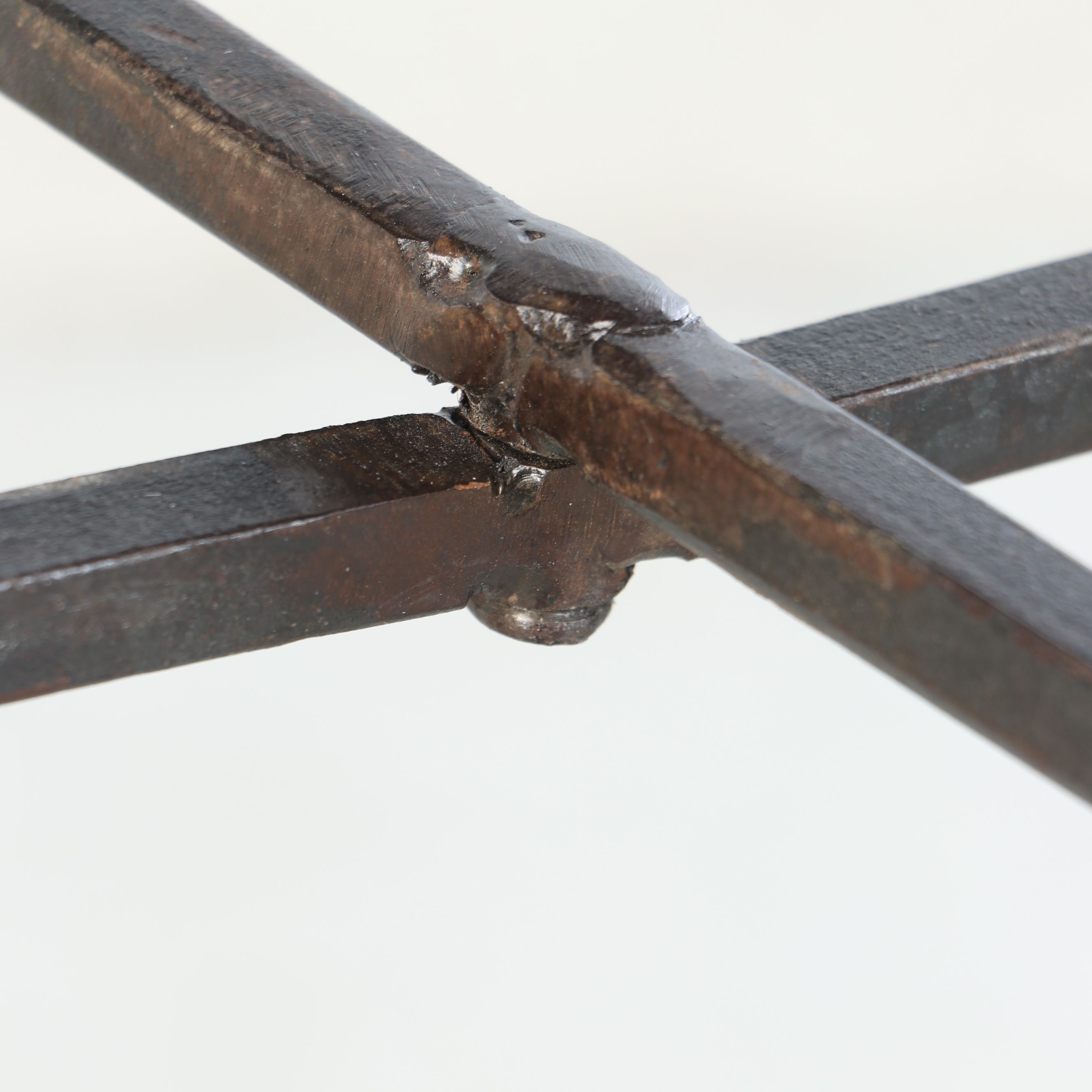 Contemporary Copper and Iron Tray-Top Side Table