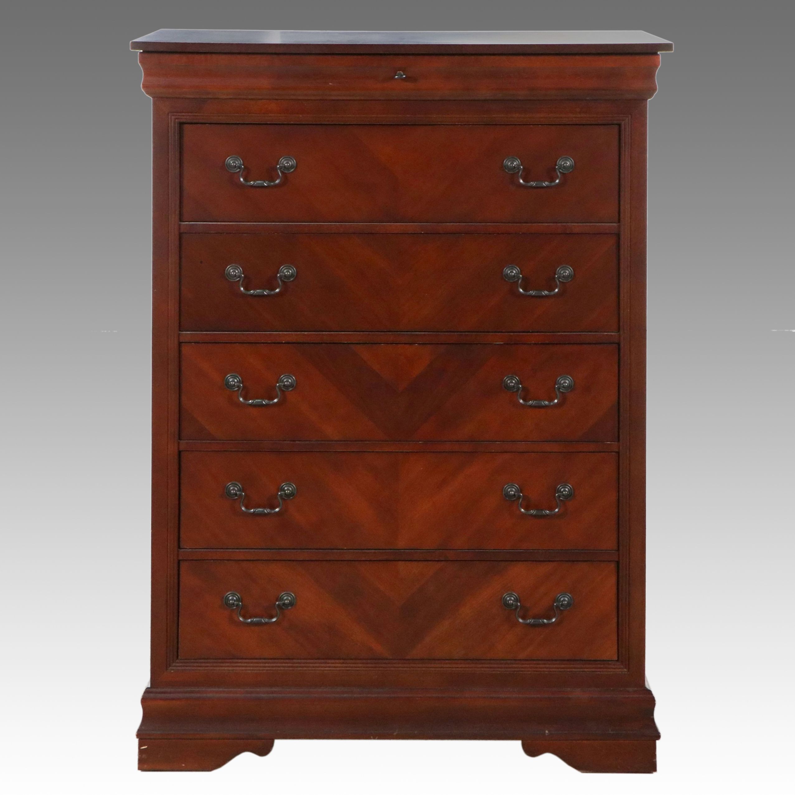 Klaussner International Louis Philippe Style Tall Chest, 21st Century