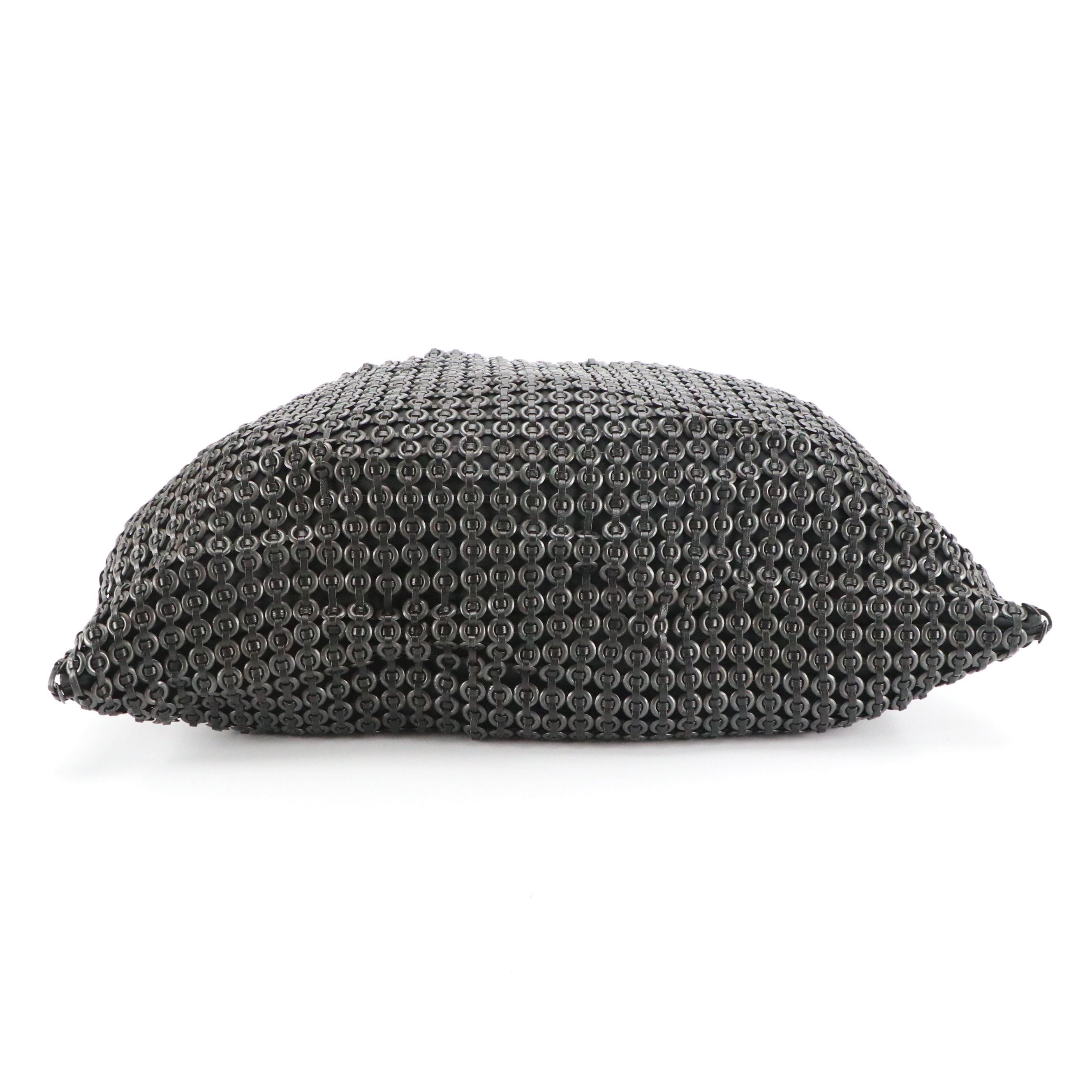 Gianni Versace Black Woven Nappa Leather and Grommet Tote Bag