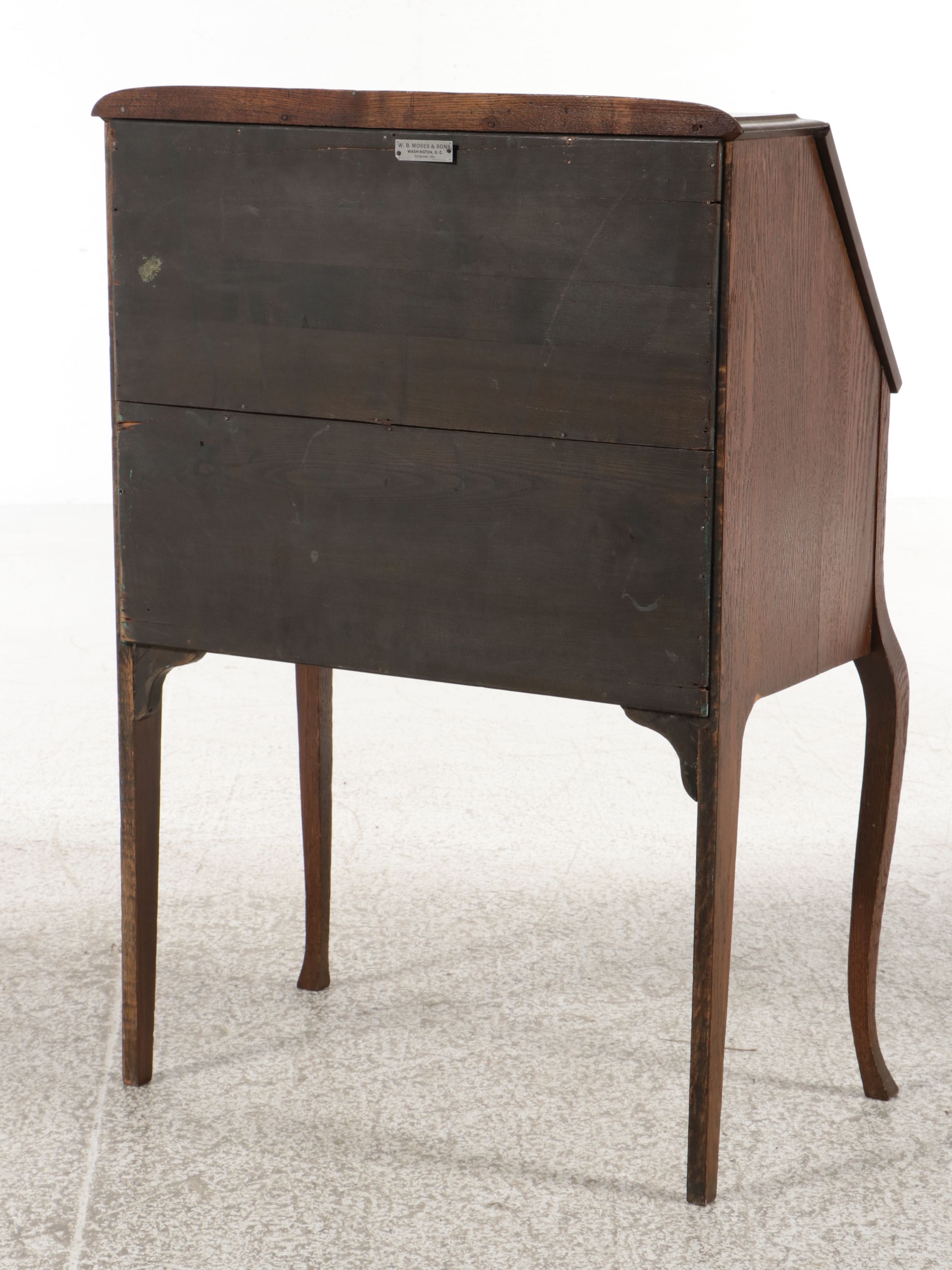 W.B. Moses & Sons Slant-Front Bureau Desk, Early 20th Century
