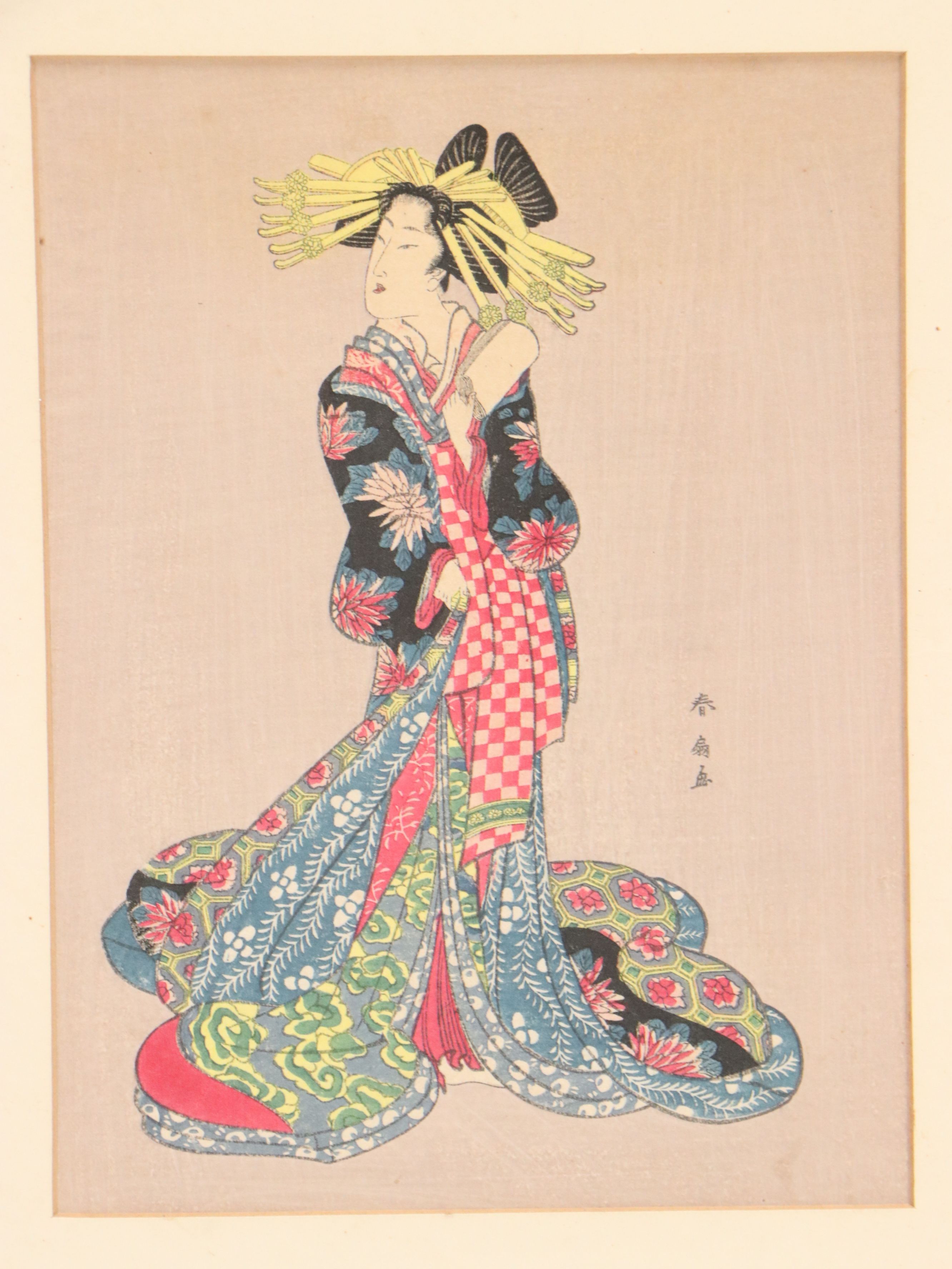 Japanese Woodblock of Courtesan After Natori Shunsen, Circa Early 20th Century