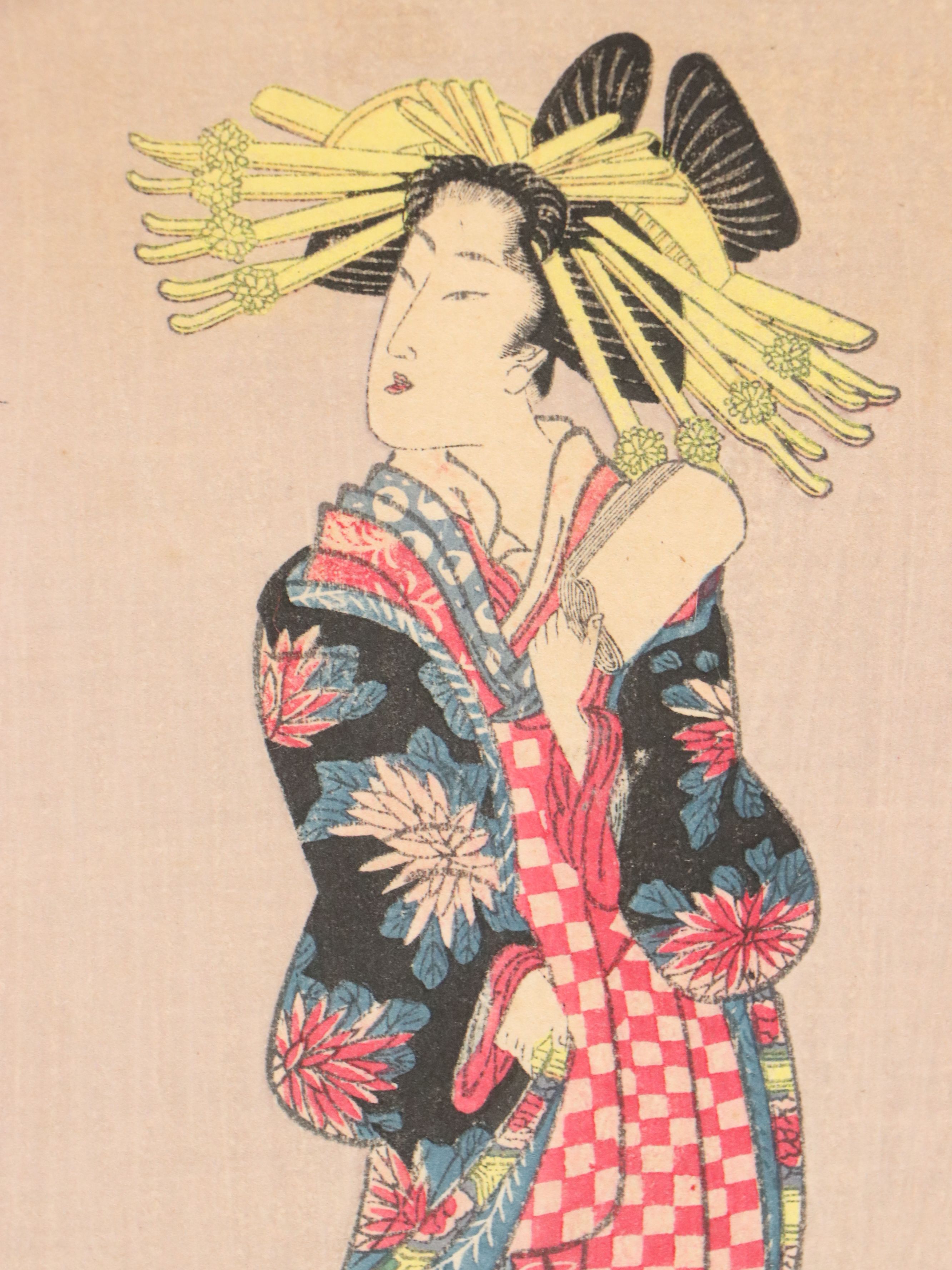 Japanese Woodblock of Courtesan After Natori Shunsen, Circa Early 20th Century