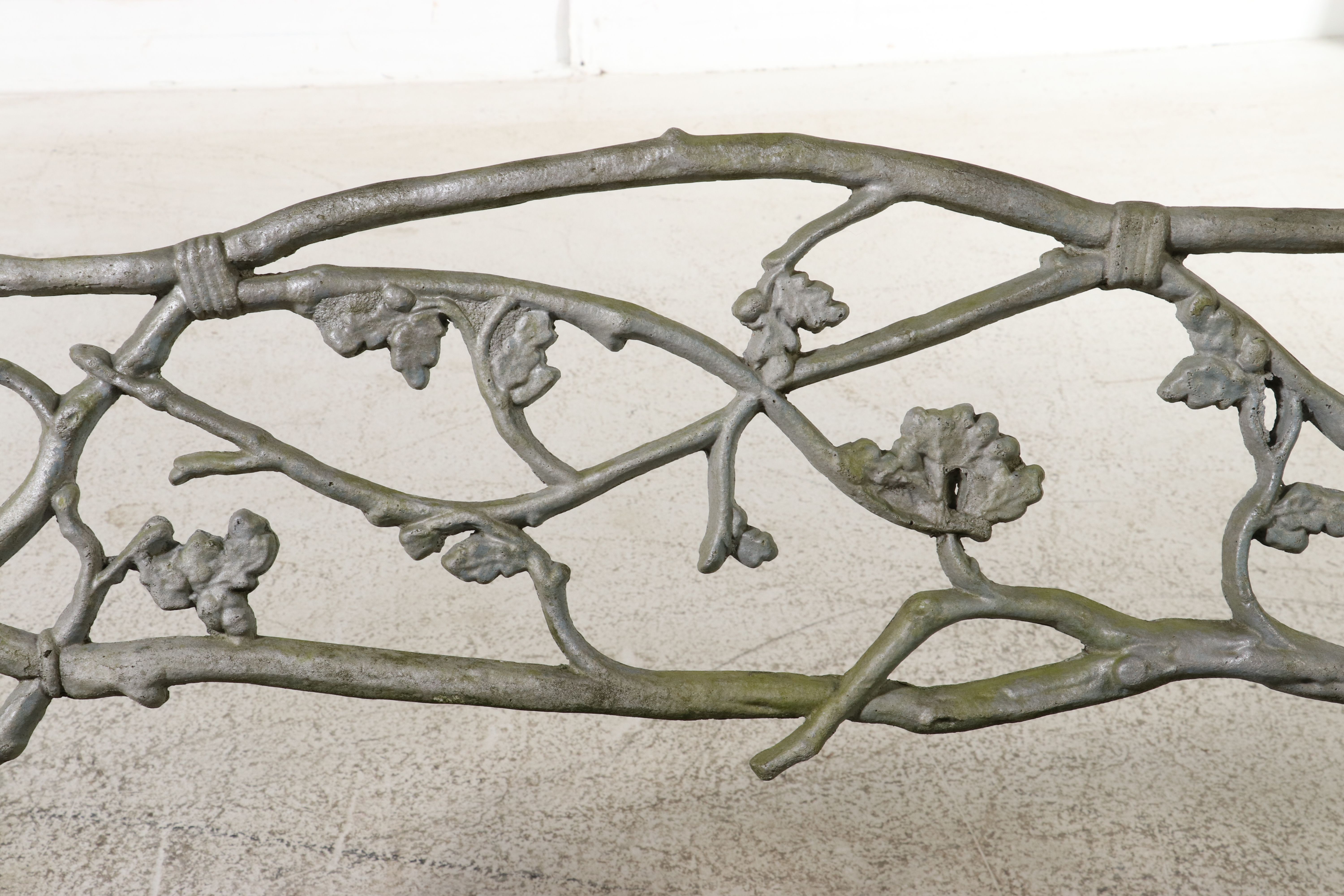 Art Nouveau Style Faux Bois Style Cast Metal Garden Bench, 20th Century