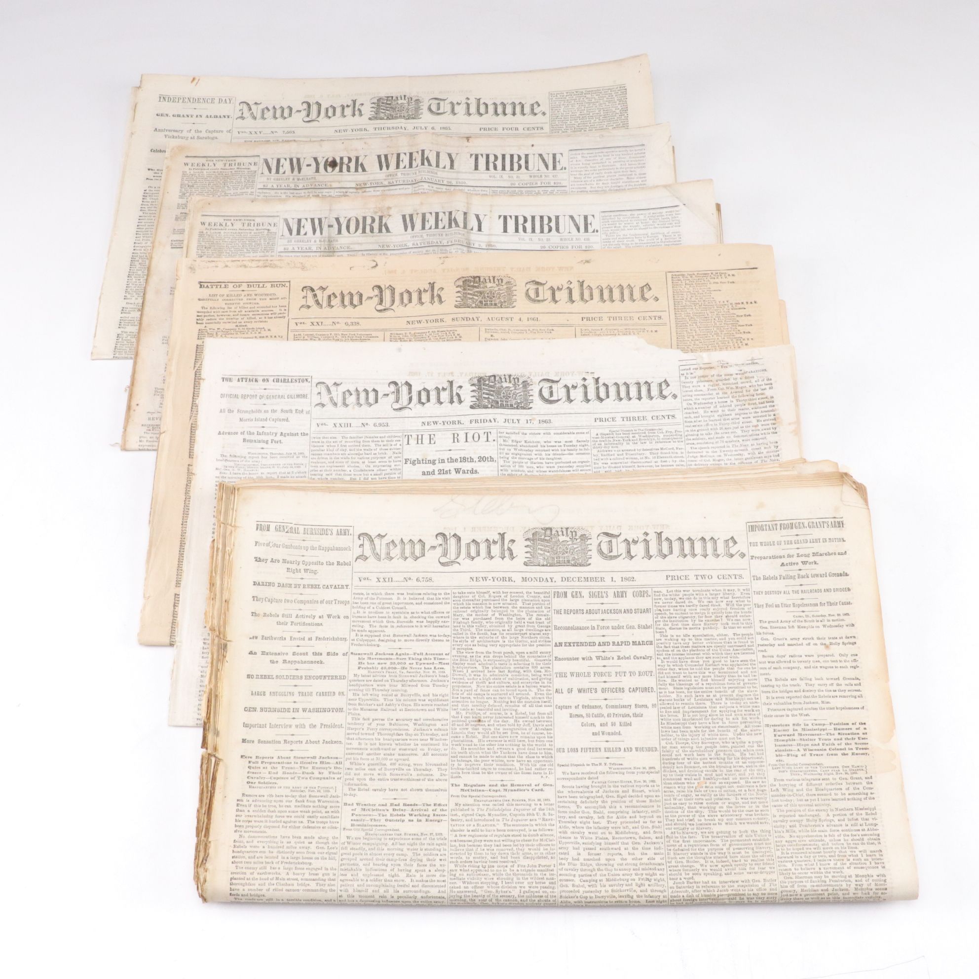 Collection of "New-York Tribune" Newspaper, Mid-19th Century