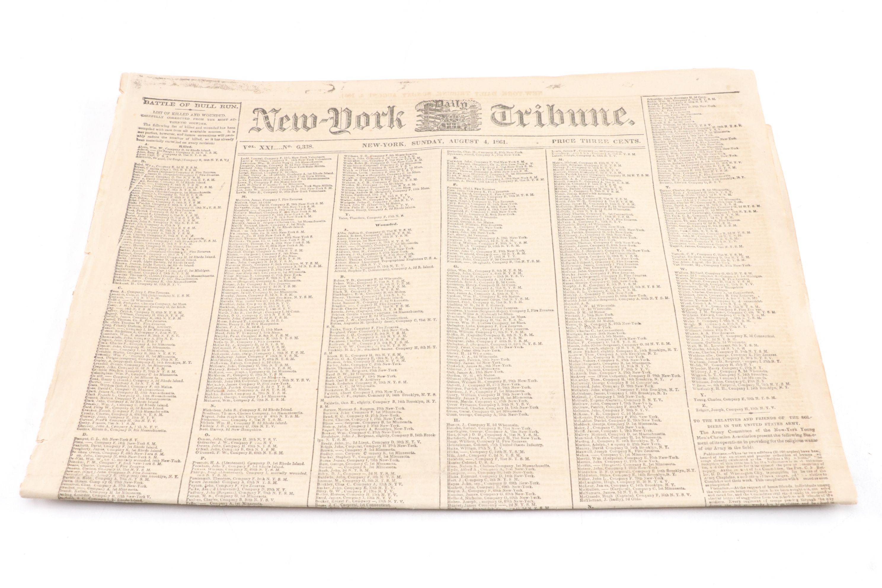 Collection of "New-York Tribune" Newspaper, Mid-19th Century