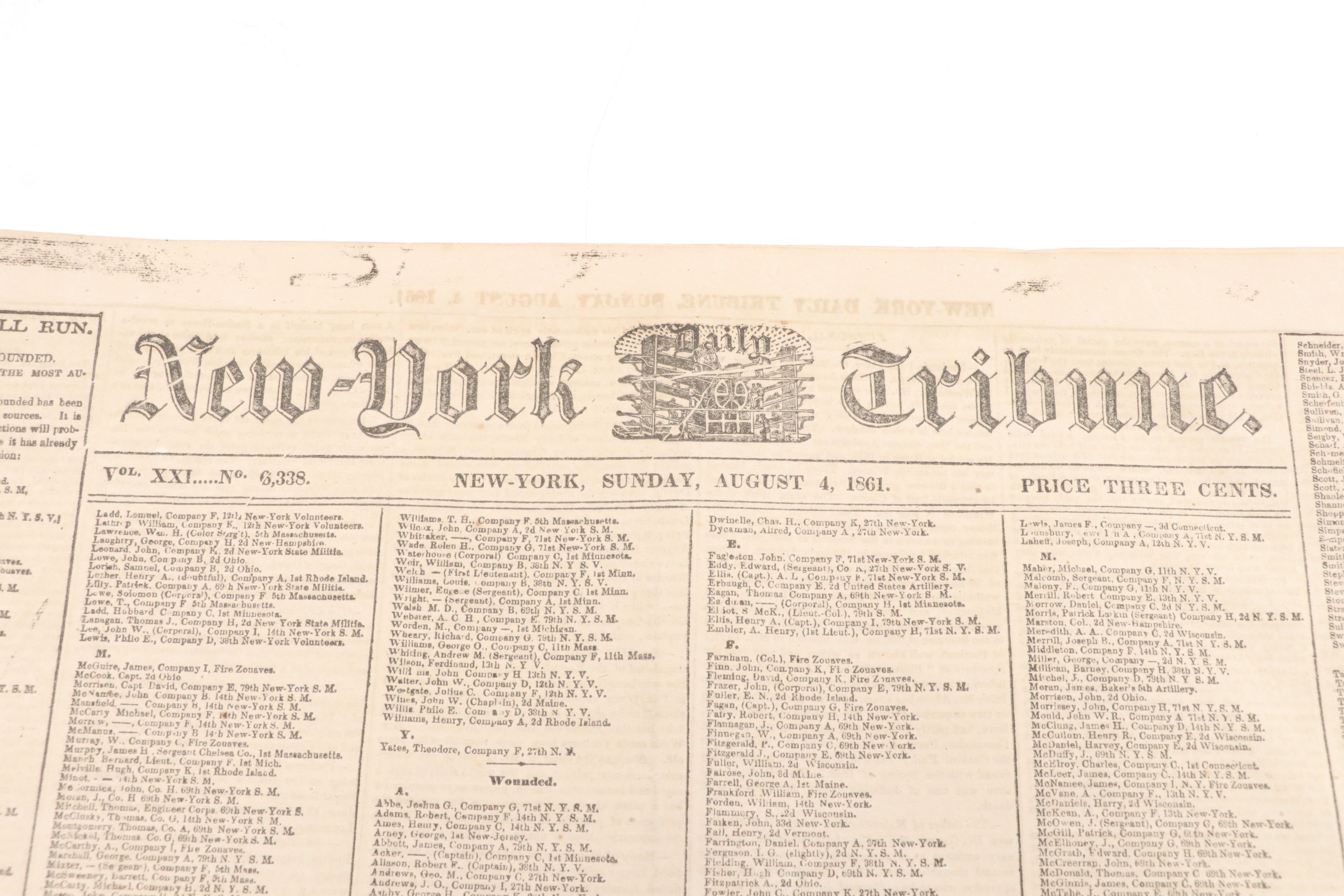 Collection of "New-York Tribune" Newspaper, Mid-19th Century